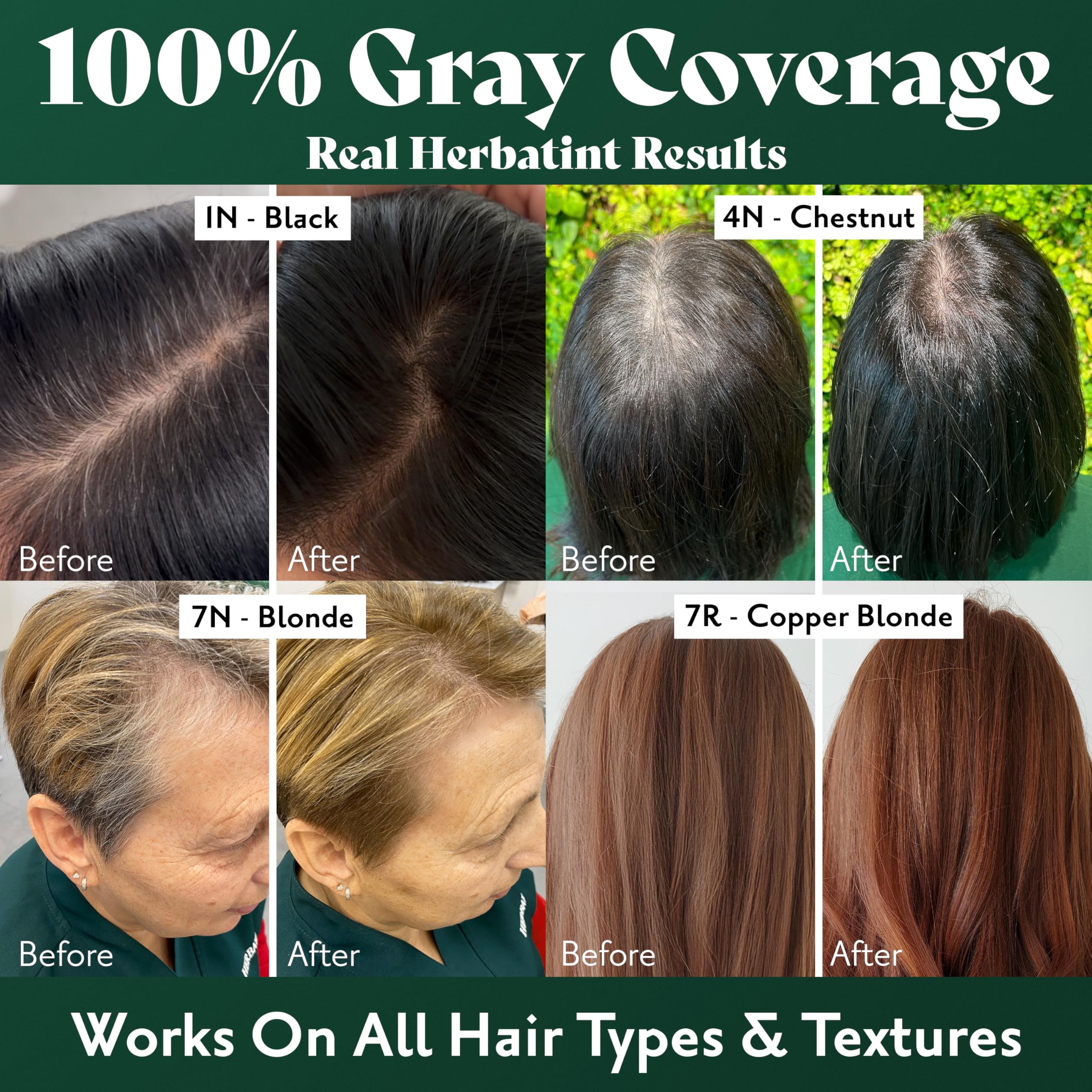 Herbatint Permanent Hair Dye For Women - For Up To 100% Gray Coverage of Resistant Gray Hair - Ammonia-Free, Alcohol-Free & Vegan - Salon Influenced Hair Color