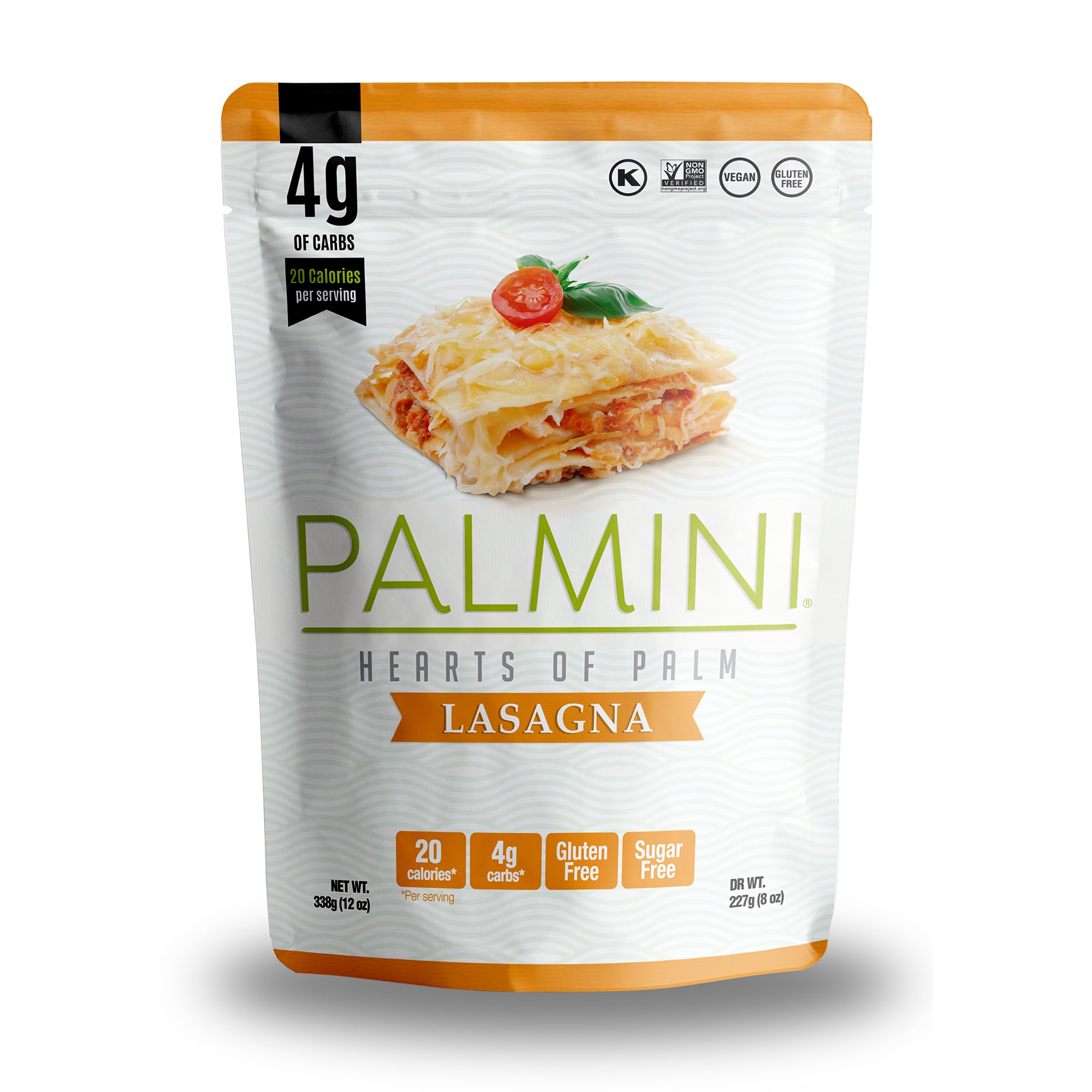 Palmini Lasagna Sheets | Low-Carb, Low-Calorie Hearts of Palm Lasagna Sheet | Keto, Gluten Free, Vegan, Non-GMO | As seen on Shark Tank |(12 Ounce - Pack of 1)