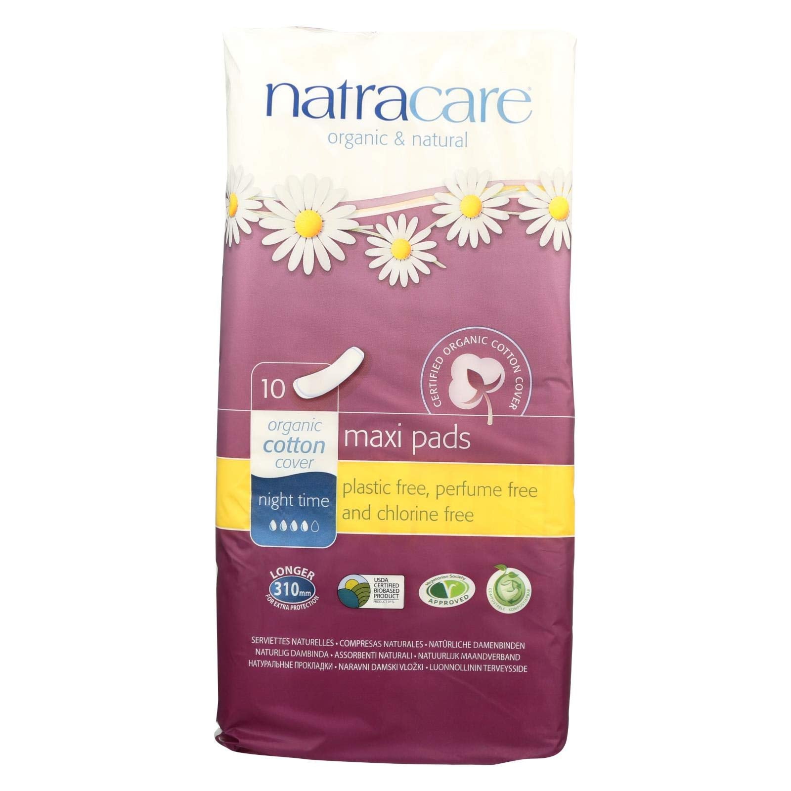 Natracare Natural Night Time Pads - 10 Pack