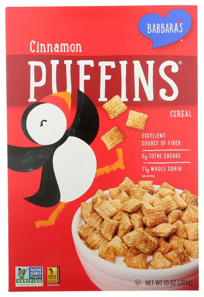 Barbara's Bakery Cinnamon Puffins Cereal, 10-ounce Boxes