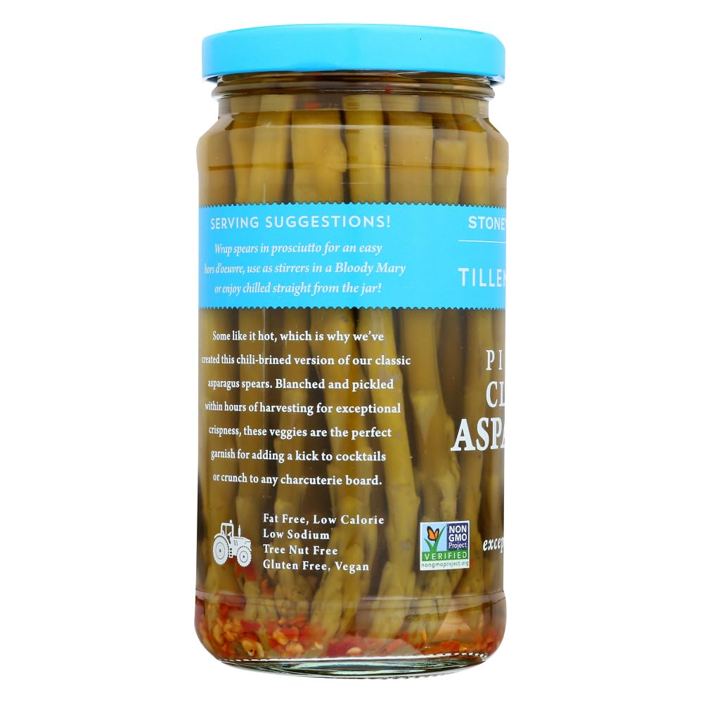 Tillen Farms Pickled Spicy Asparagus, 12-Ounce Bottles (Pack of 6)