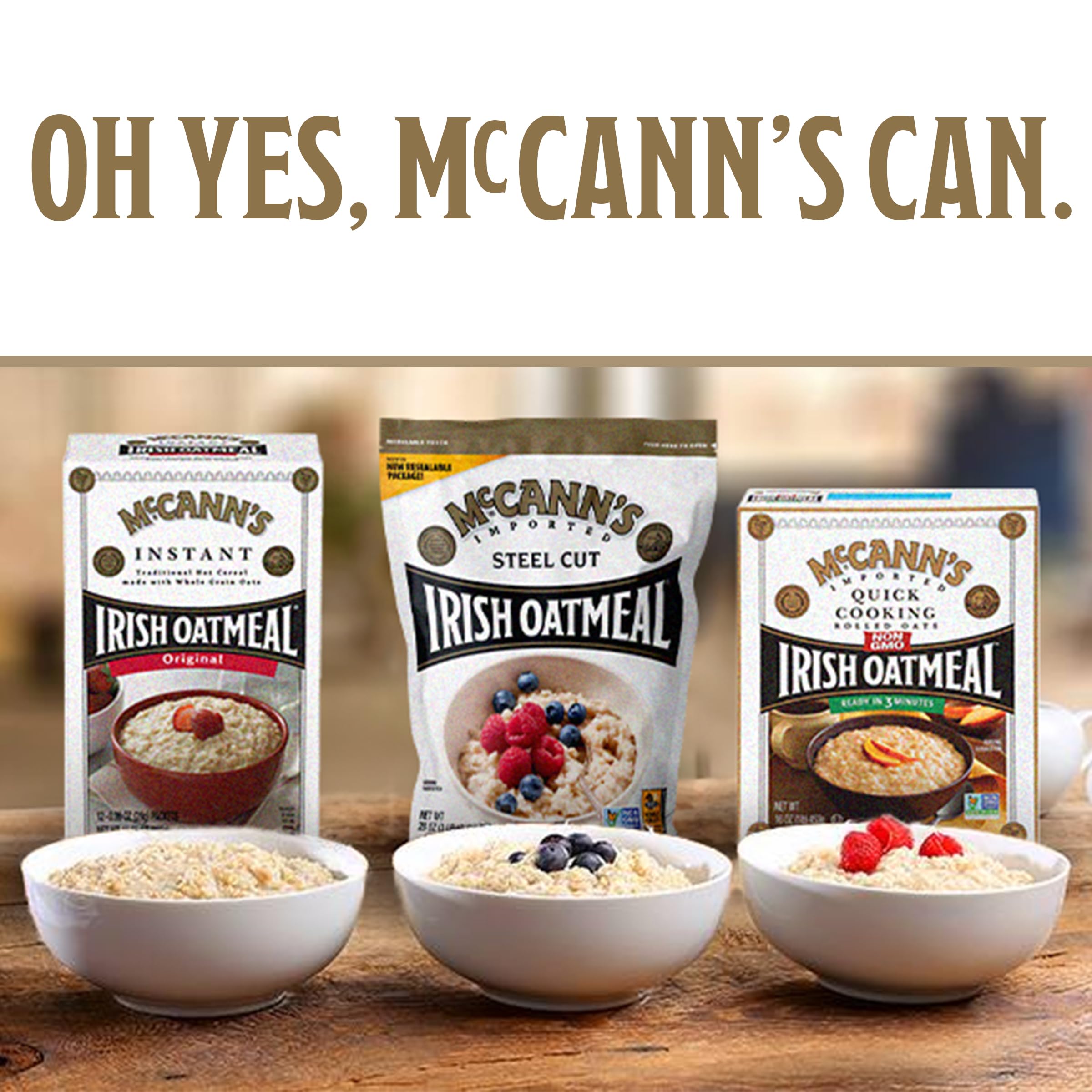 McCann's Irish Oatmeal, Quick & Easy Steel Cut Oats, 24 Ounce