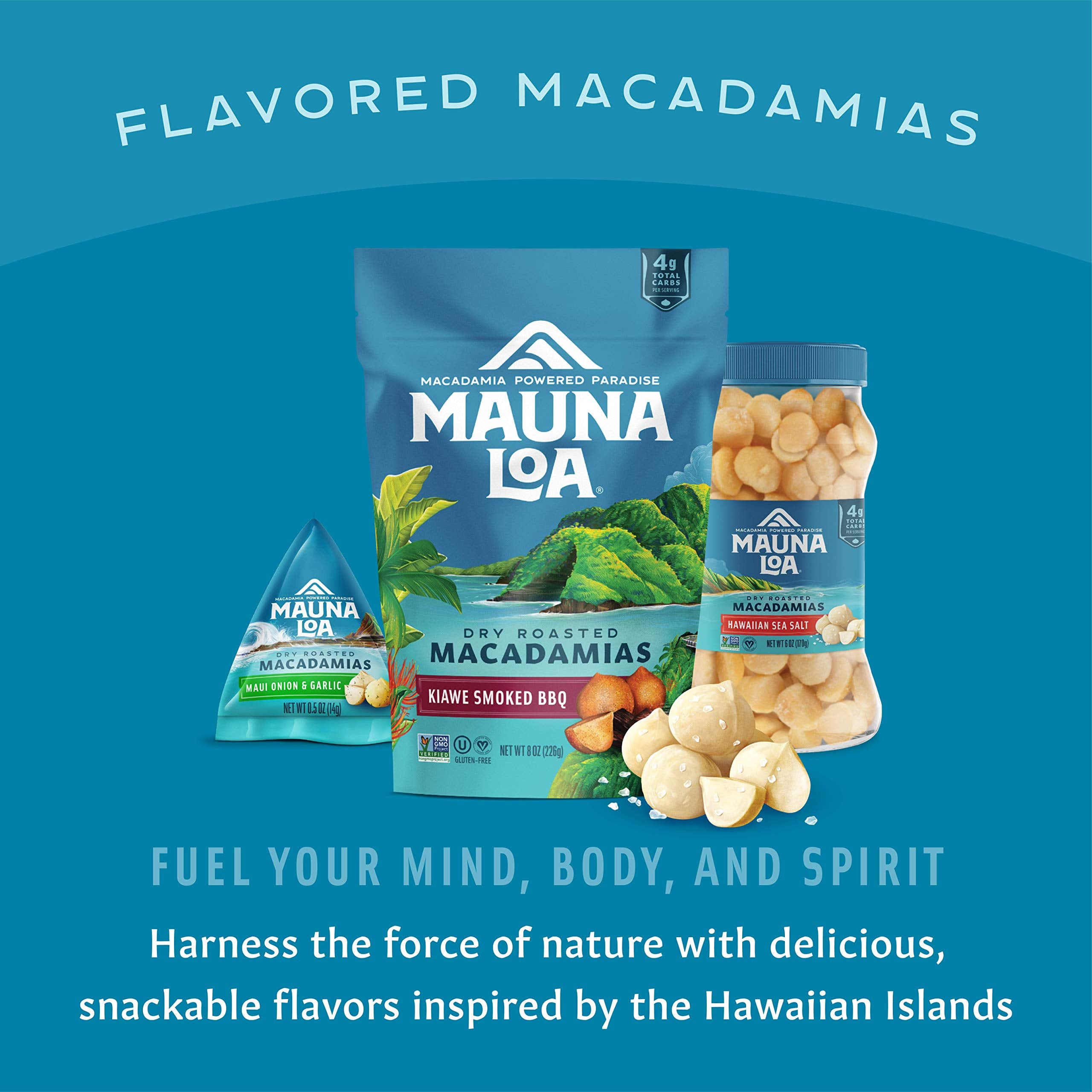 Mauna Loa Premium Roasted Macadamia Nuts, Garlic Flavor Onion, 4 Oz