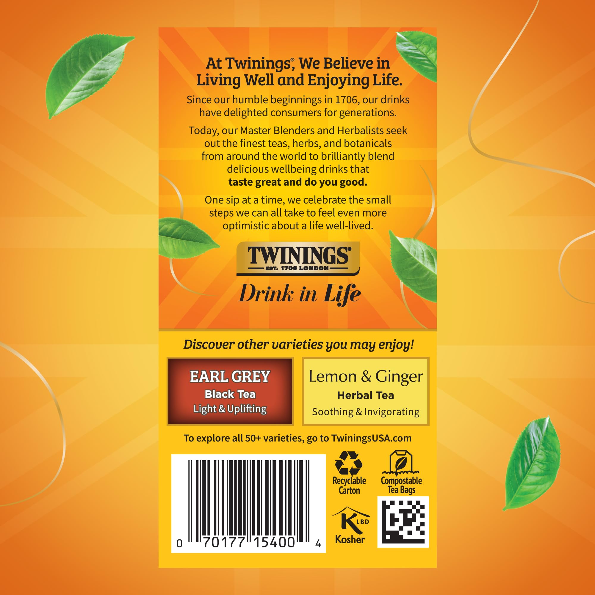 Twinings Earl Grey Black Tea Individually Wrapped Bags
