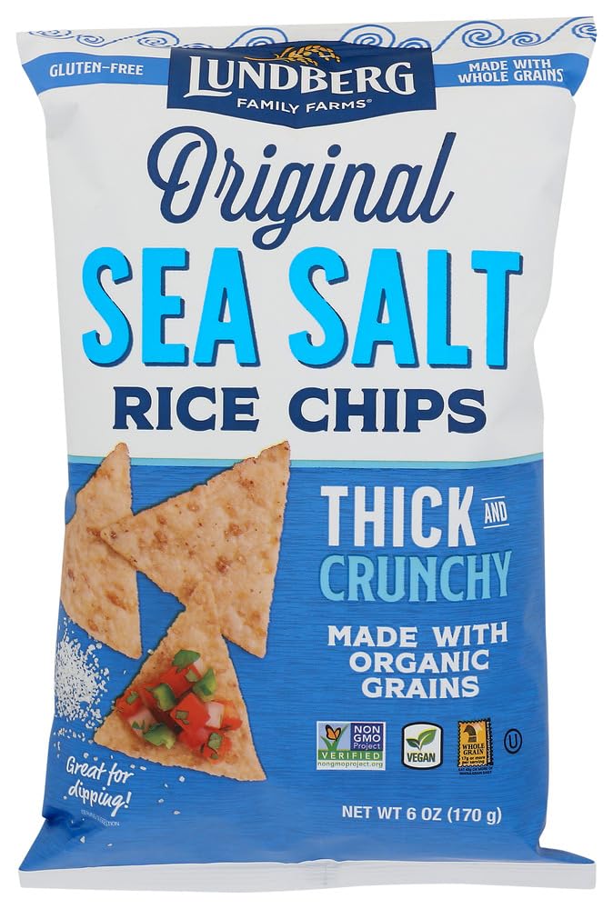 Lundberg Rice Chips Sea Salt 6 OZ (Pack of 2)2