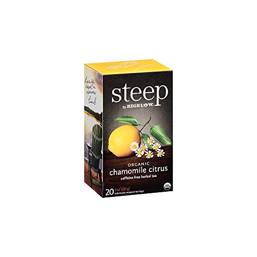 BIGELOW TEA Steep Herbal Tea Flavored Caffeine Free Teabag Box Organic