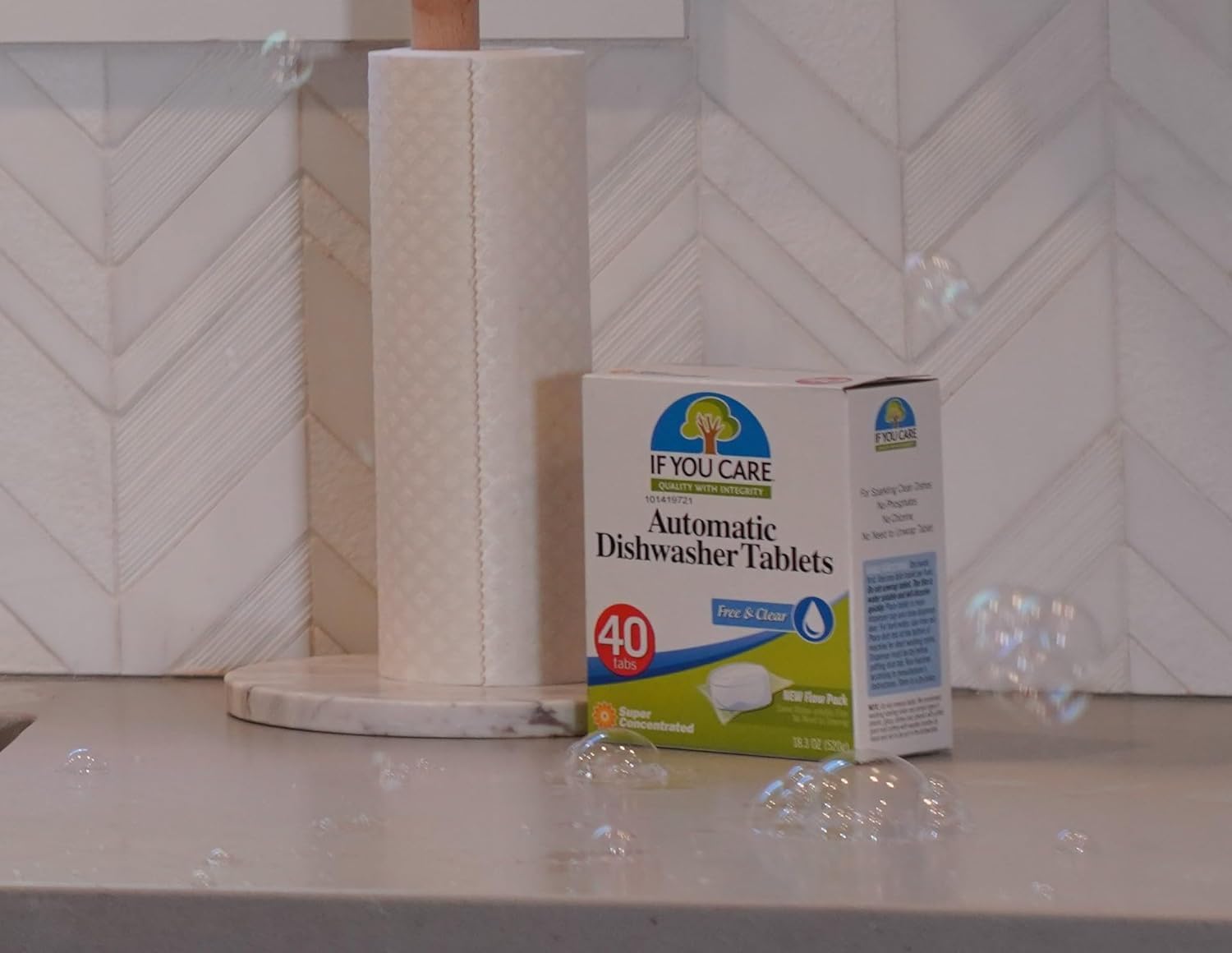 If You Care re Dishwasher Tablets 40 Count - Powerful, Plant Based, Concentrated, Biodegradable, Natural Dish Cleaner Detergent, Dishwashing Soap Tabs