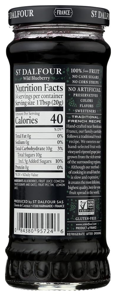 St. Dalfour Wild Blueberry Conserves, 10 Ounce (Pack of 6)