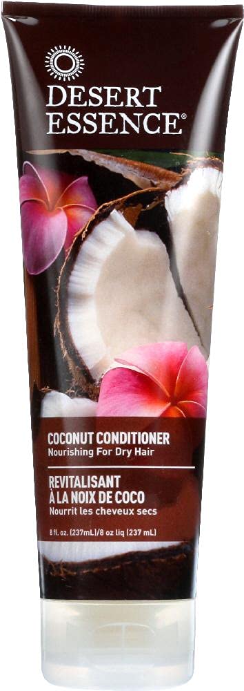 Desert Essence Coconut Conditioner - 8 Fl Oz - Pack of 3 - Strong & Healthy Hair - Restores Natural Luster - Coconut Oil - Jojoba Oil - Sun Flower Oil - Refreshing - Scented