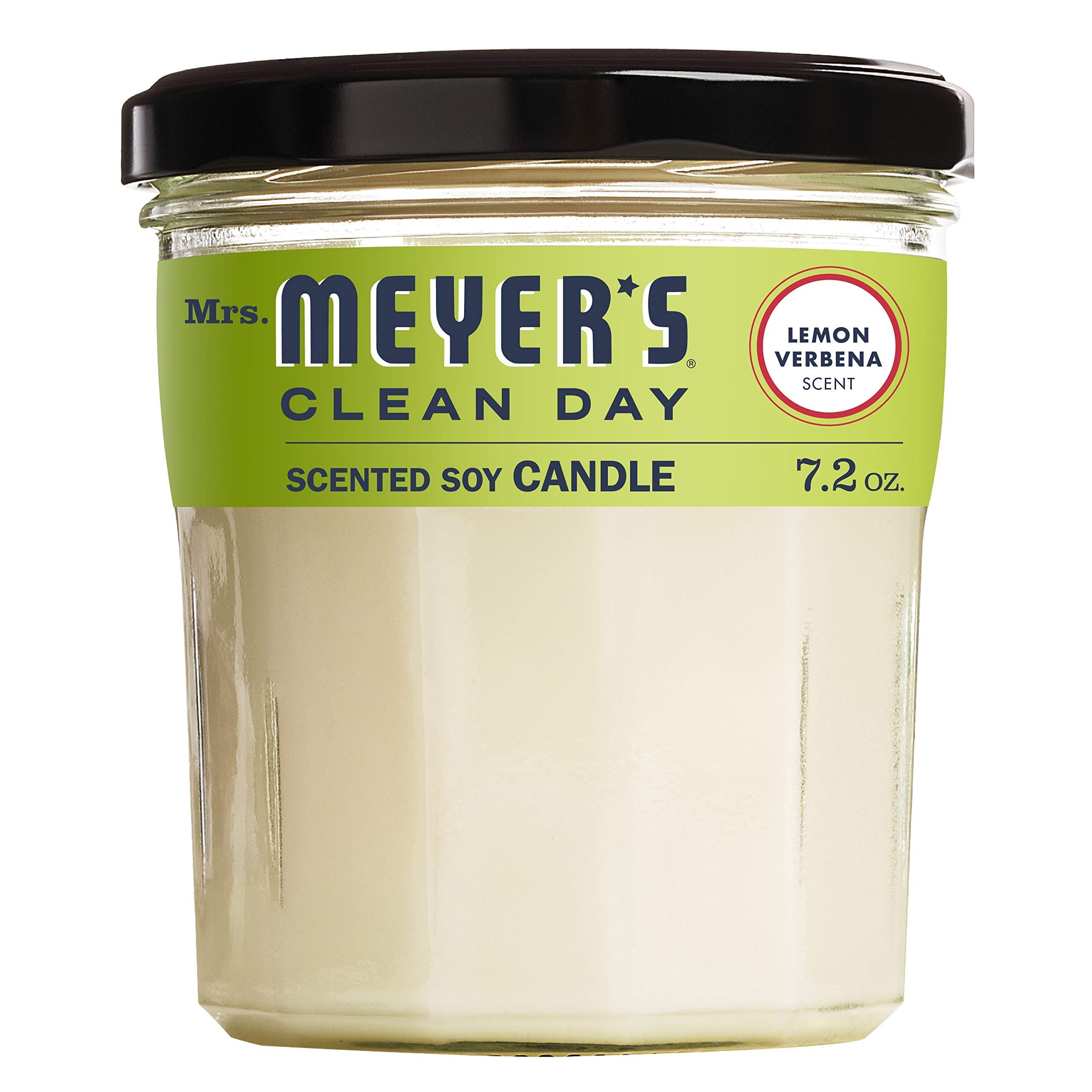 Mrs. Meyer's Clean Day Scented Soy Candle, Lemon Verbena Scent, 7.2 ounce candle
