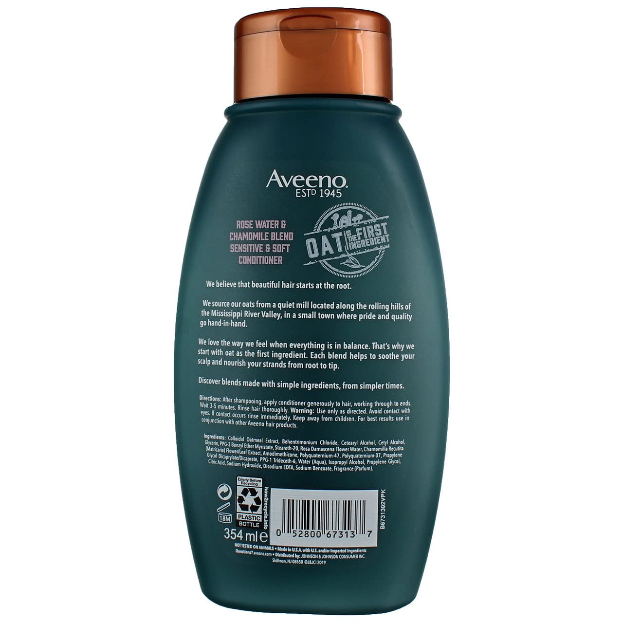 Aveeno Conditioner Rosewater & Chamomile Blend 12 Ounce 354ml Pack