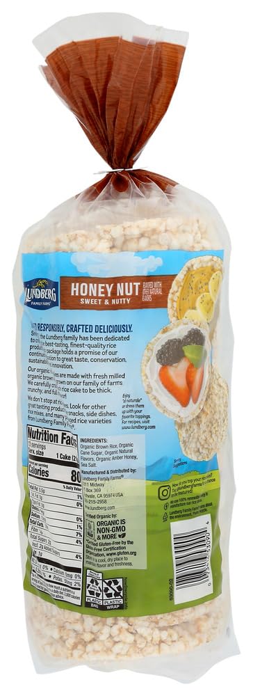 Lundberg Rice Cake,Og2,Honey Nut 9.6 Oz