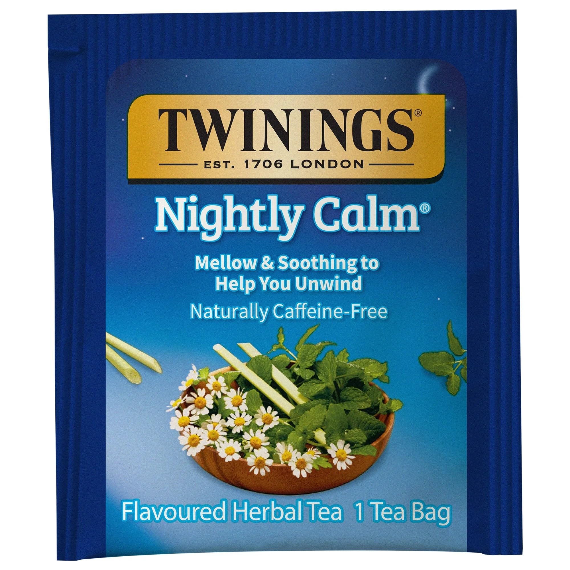 Caffeine Free Flavored Herbal Tea - Nightly Calm (Camomile, Spearmint & Lemongrass) - 20 ct (Pack of 3)
