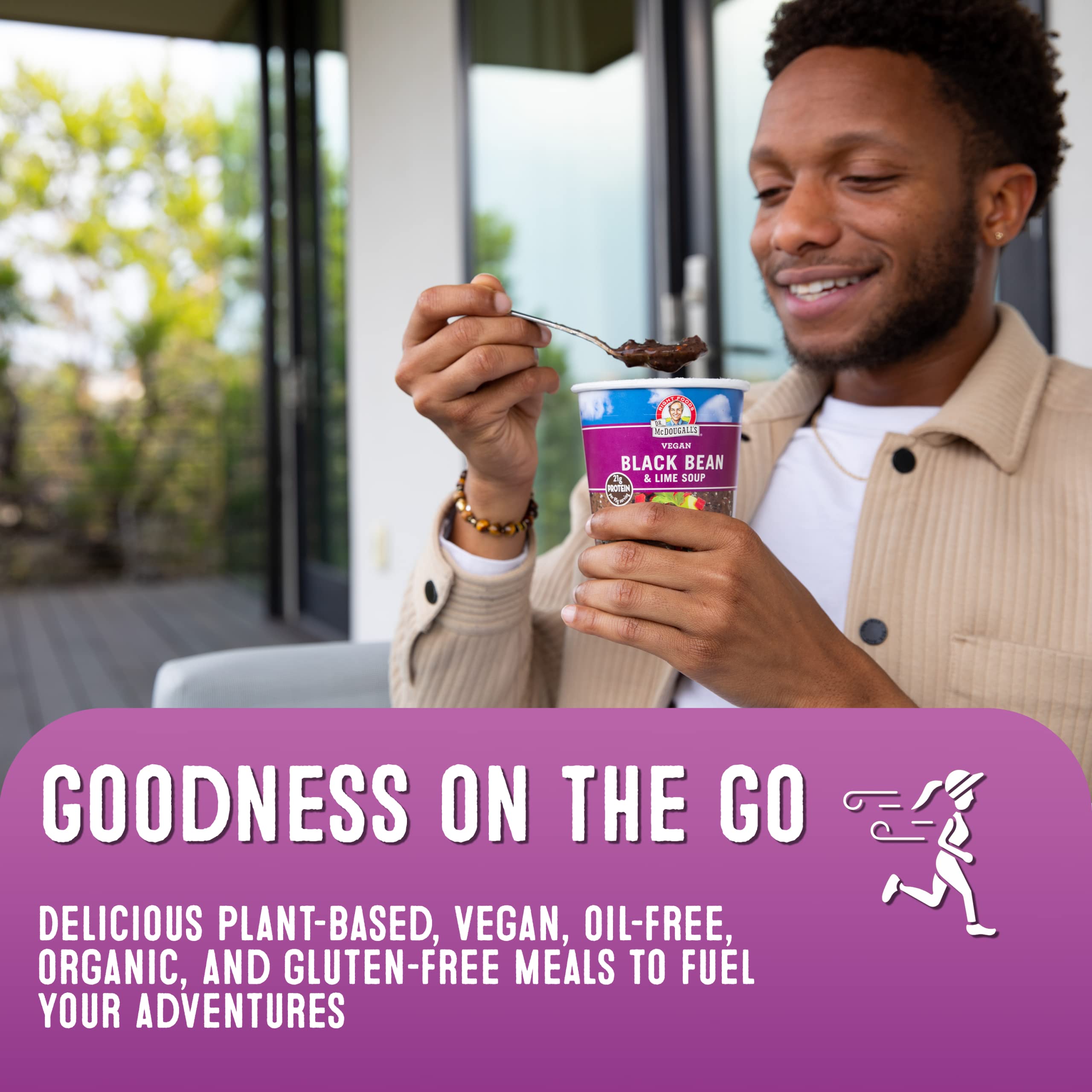 Dr. McDougall's Vegan Chicken Soup - Chicken Noodle Soup - Organic Ramen Noodle Cups - Low Sodium Vegan Soup with Instant Noodles - 1.4 Ounces - Pack of 6