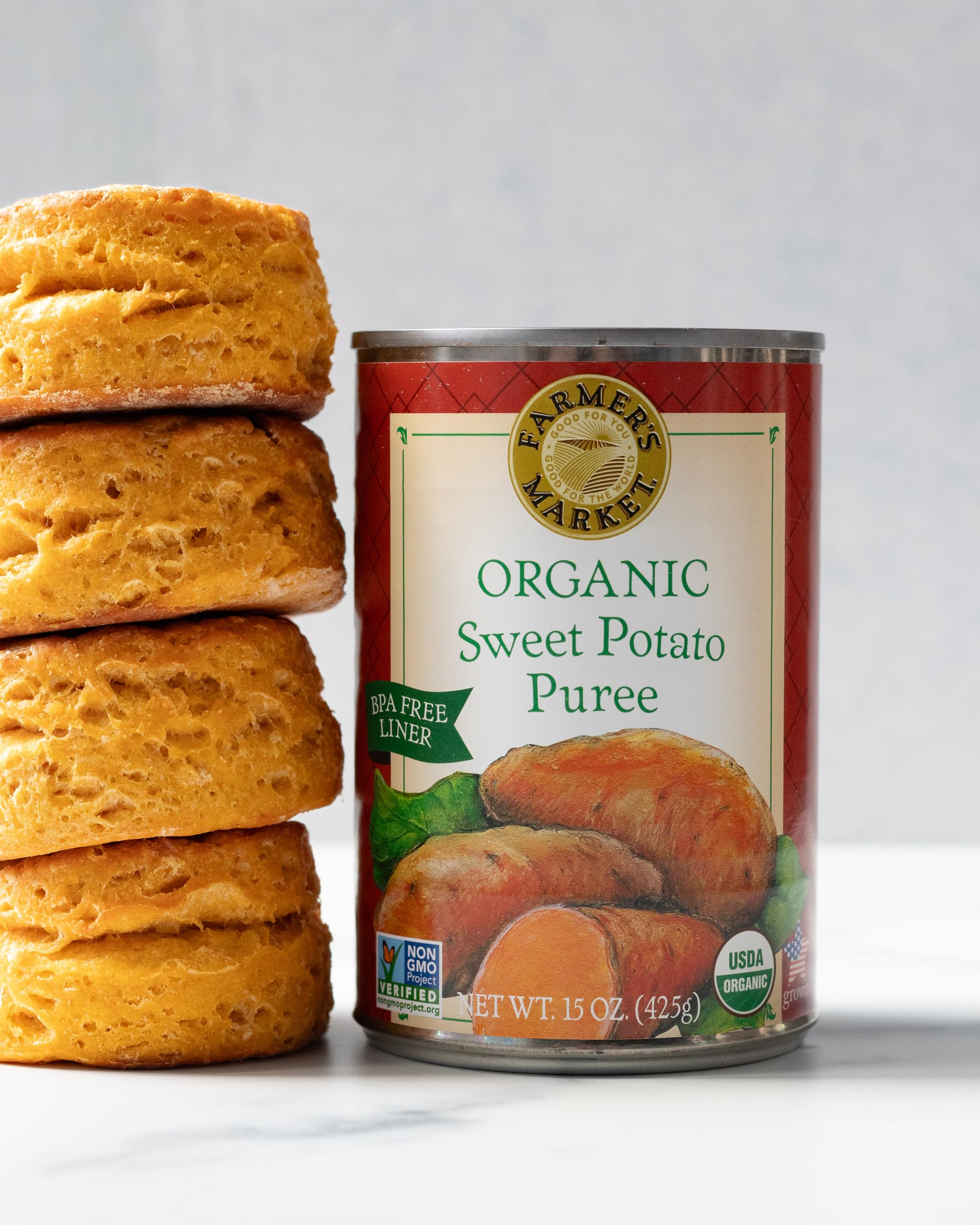 Farmer's Market Organic Sweet Potato Puree, 15-Ounce Cans