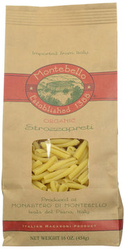 Montebello Organic Strozzapreti Artisan Pasta, Non GMO, 16 Ounces (Pack Of 12)