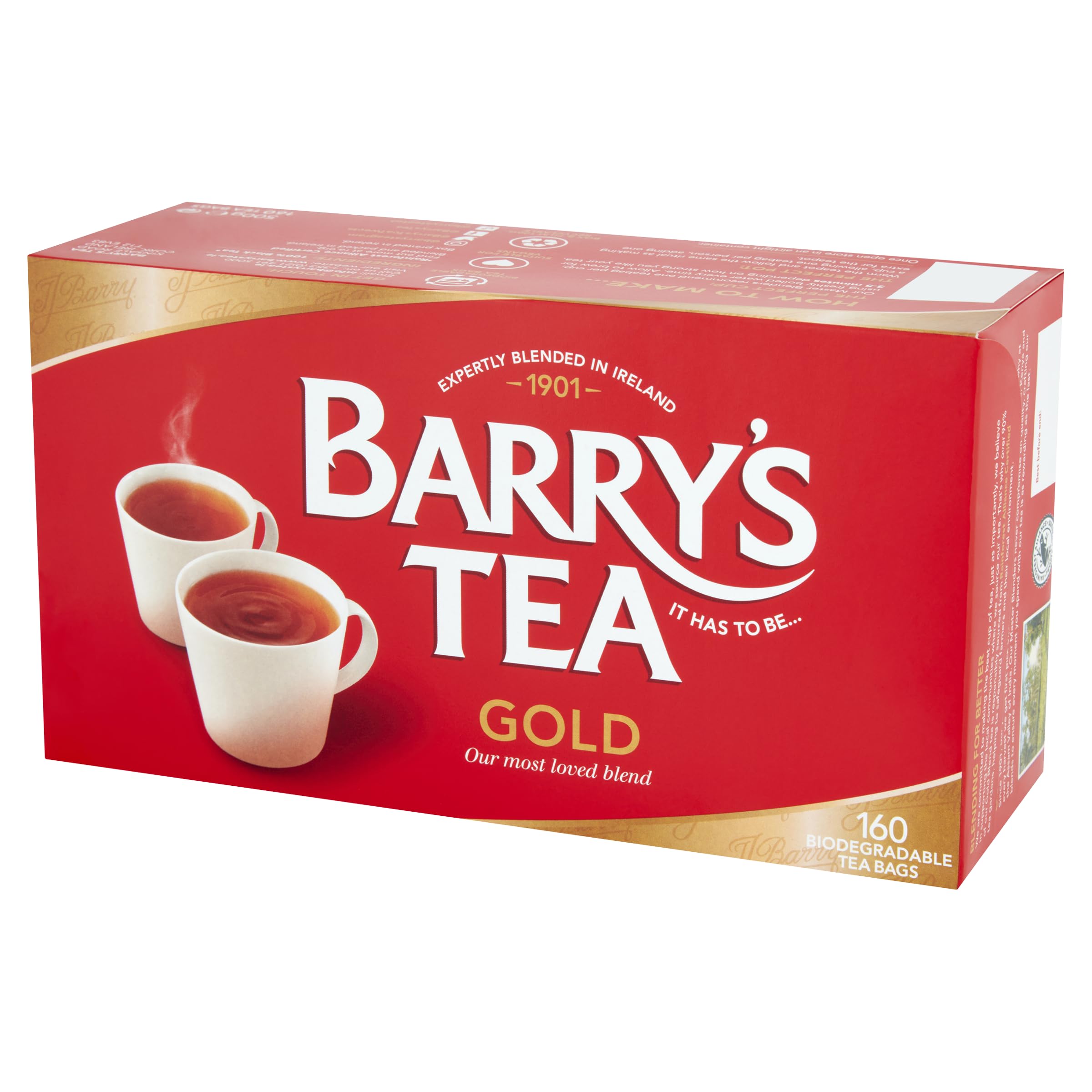 Barry's Tea Gold Blend - 80 Teabags - 250g - Expertly Blended in Ireland