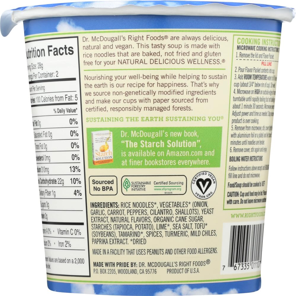 Dr. McDougall's Big Cup Vegan Soup Pad Thai Noodle -- 2 oz - 2 pc