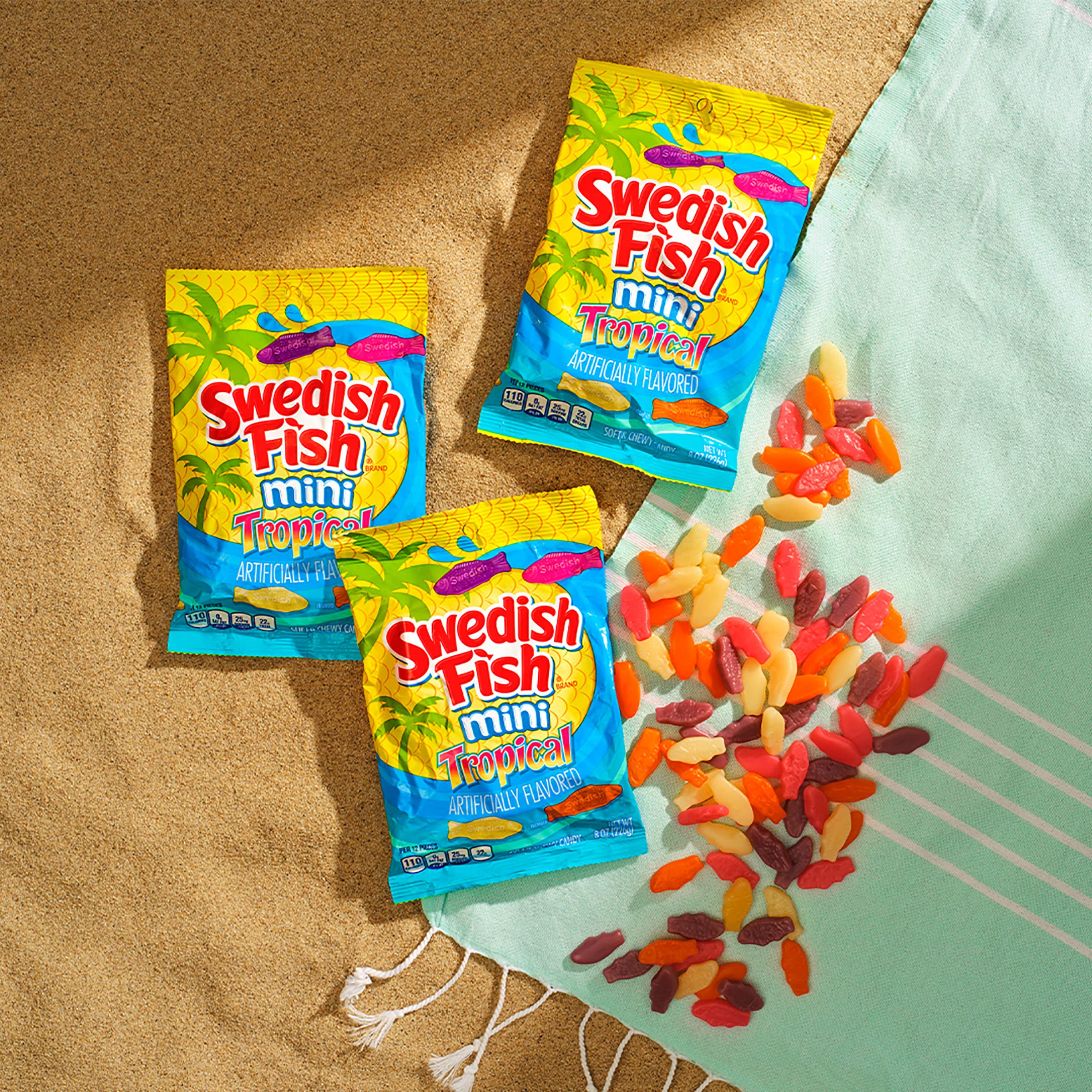 SWEDISH FISH Mini Tropical Soft & Chewy Candy, 8 oz