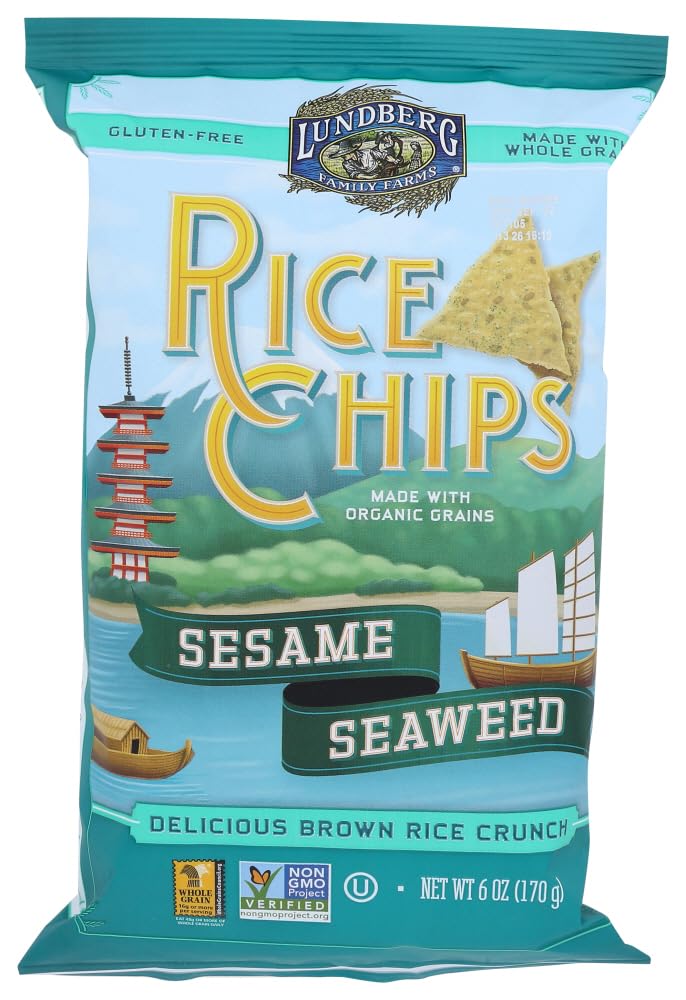 Lundberg Sesame Seaweed Rice Chips 6 OZ (Pack of 6)