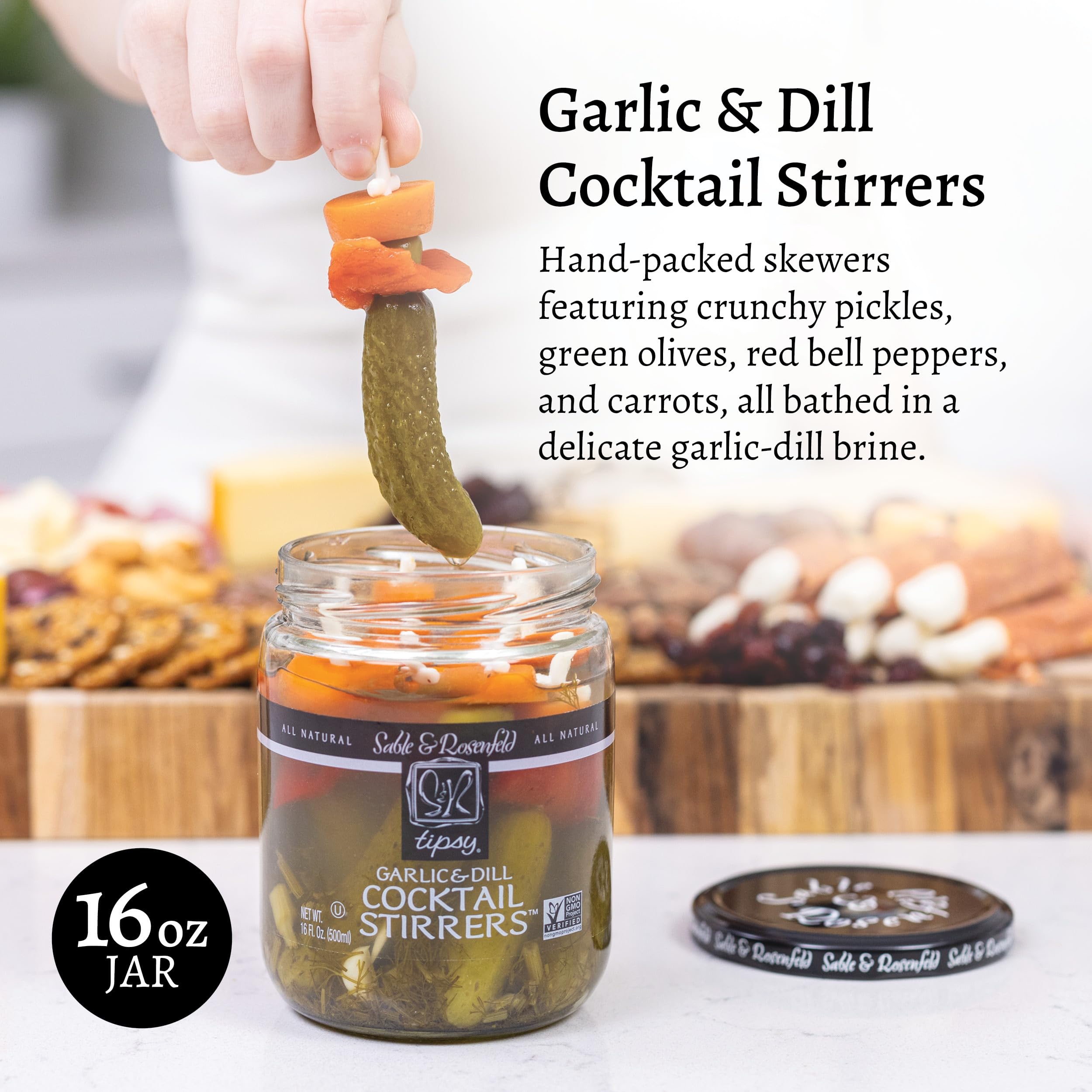 Sable and Rosenfeld Garlic and Dill Cocktail Stirrers, 16.0 Fl Oz
