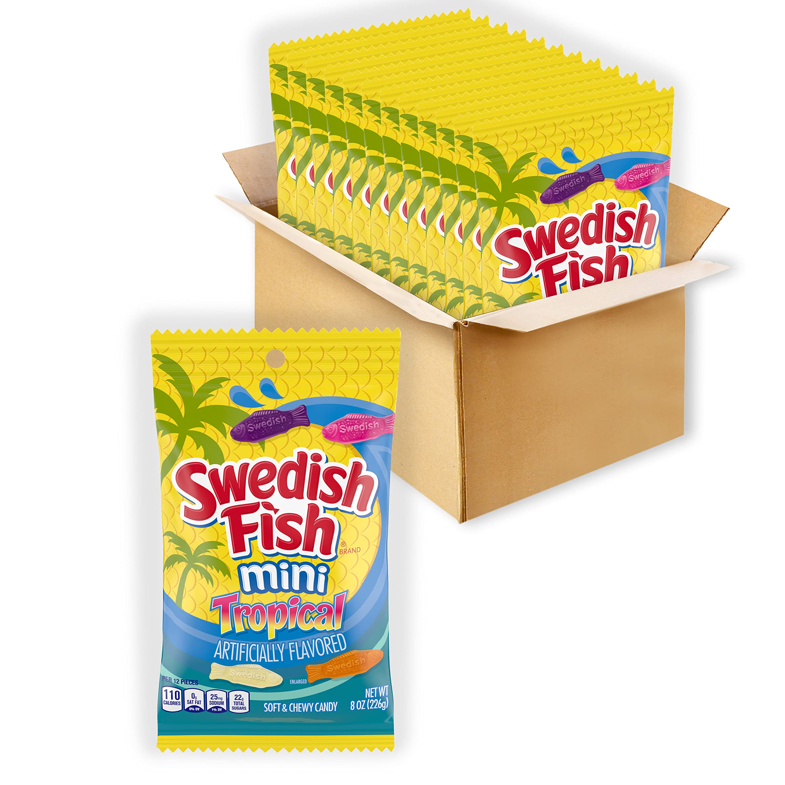 SWEDISH FISH Tails 2 Flavors in 1 Soft & Chewy Candy, Bags
