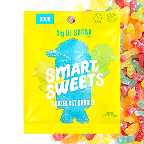SmartSweets Low Calorie Plant-Based Free From Sugar Alcohols Candy, Sour Blast Buddies, 1.8 Ounce
