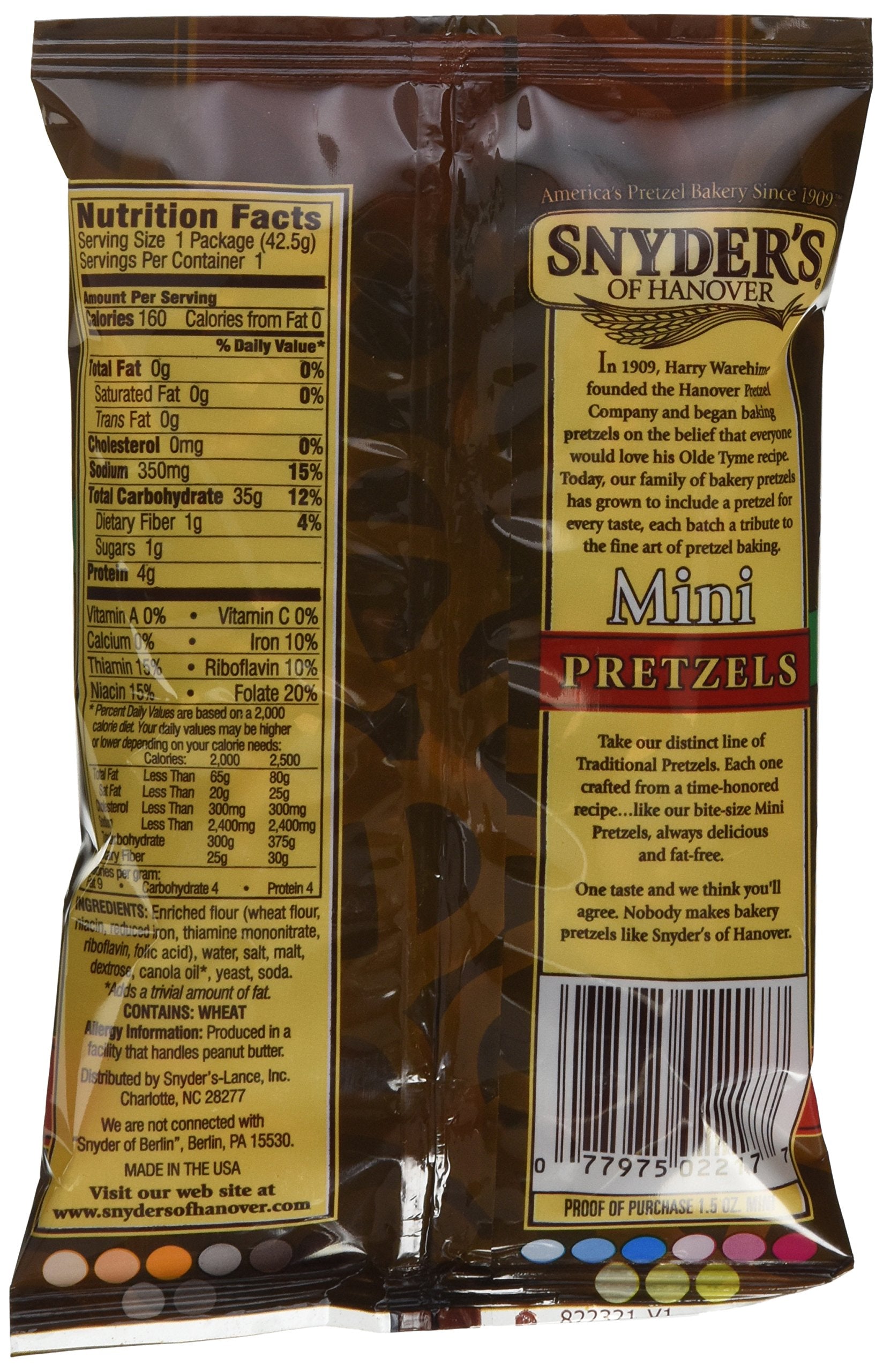 Snyder's of Hanover Mini Pretzels, 1.5 oz bags, 48-Count