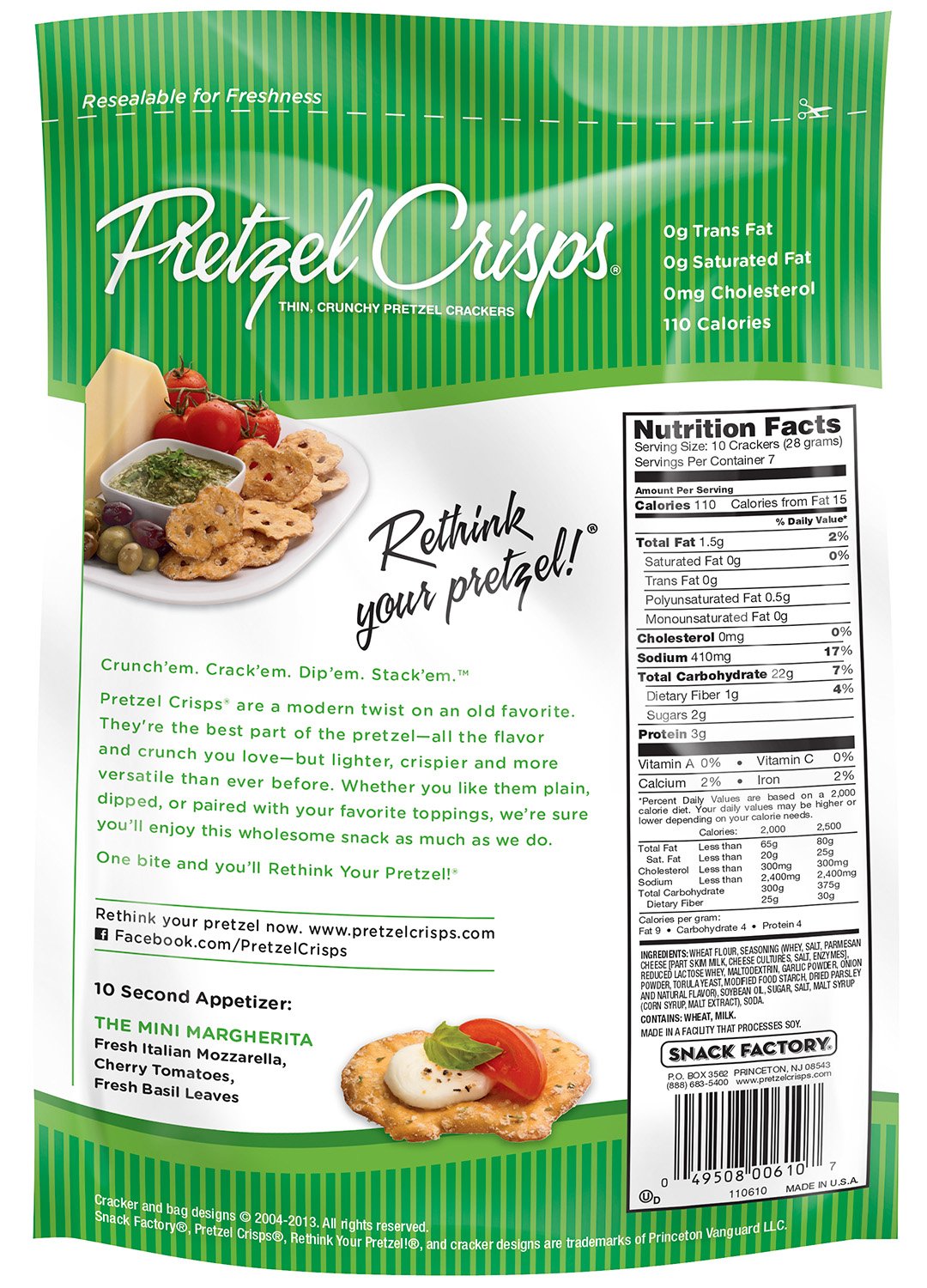 Snack Factory Pretzel Crisps, Original and Everything