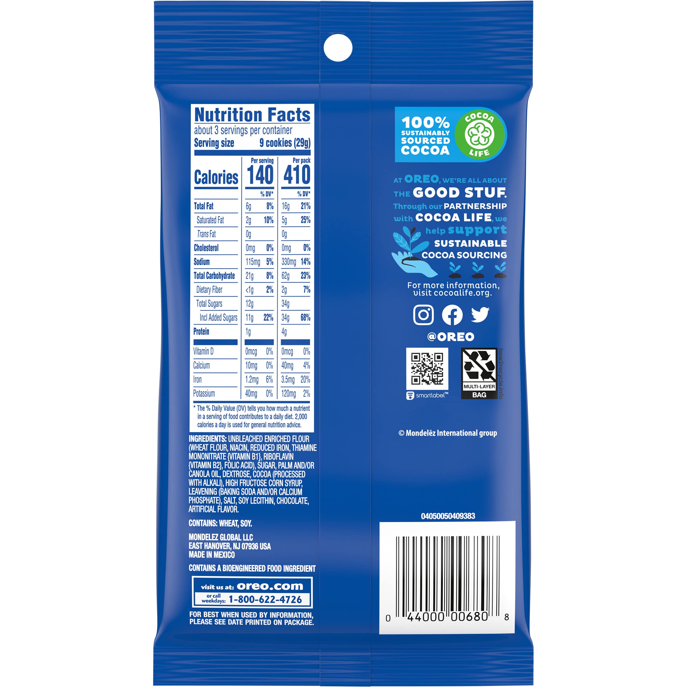 OREO Minis Chocolate Sandwich Cookies, 3 oz