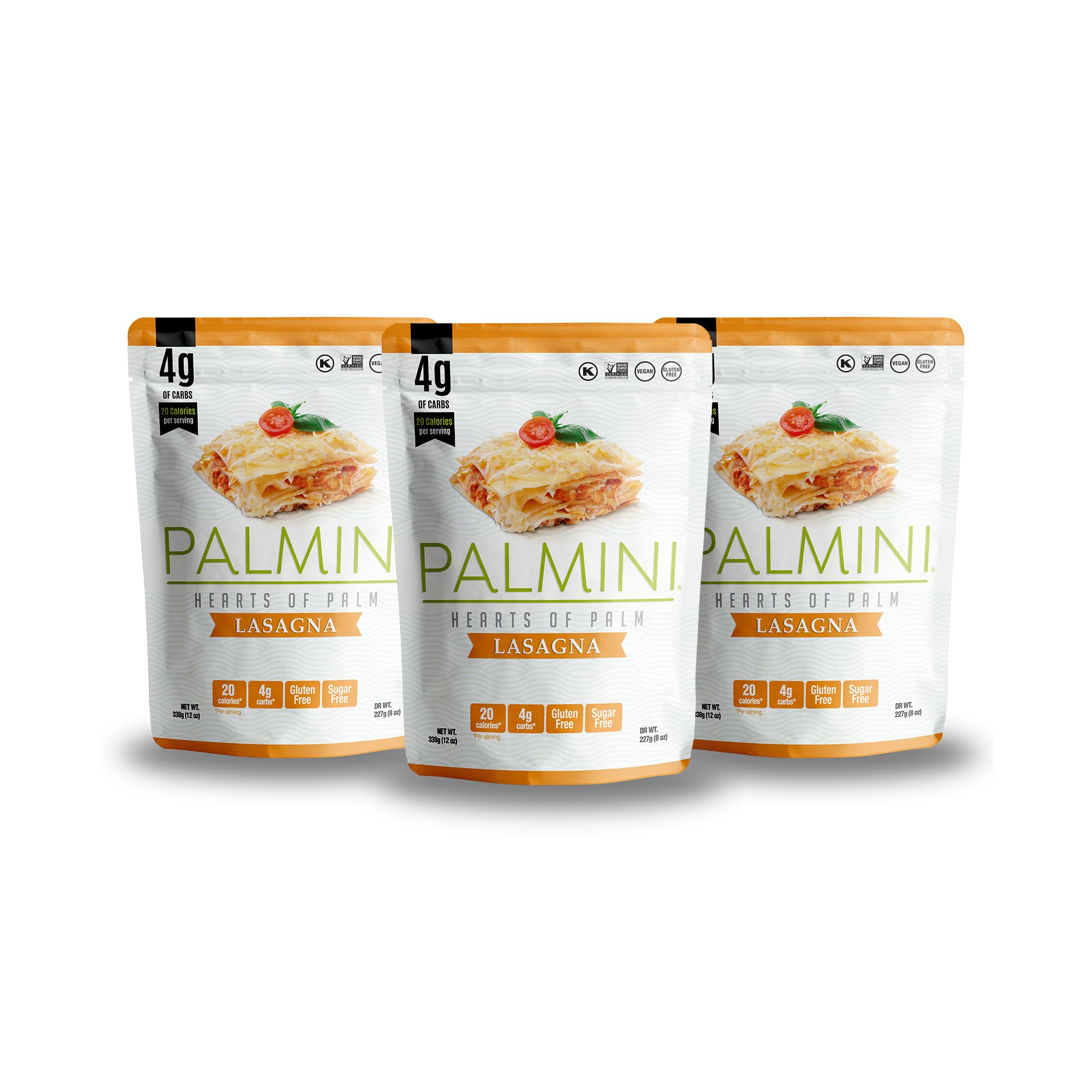 Palmini Lasagna Sheets | Low-Carb, Low-Calorie Hearts of Palm Lasagna Sheet | Keto, Gluten Free, Vegan, Non-GMO | As seen on Shark Tank |(12 Ounce - Pack of 1)