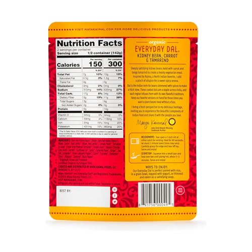 MAYA KAIMAL Organic Kidney Beans, Carrots & Tamarind Everyday Dal, 10 OZ