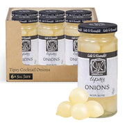Tipsy Cocktail Onions in Jar with French Vermouth - Pickled Silverskin Onions for Cocktails, Appetizers, and Hors d'Oeuvres, Kosher Parve - Sable & Rosenfeld - 5 oz