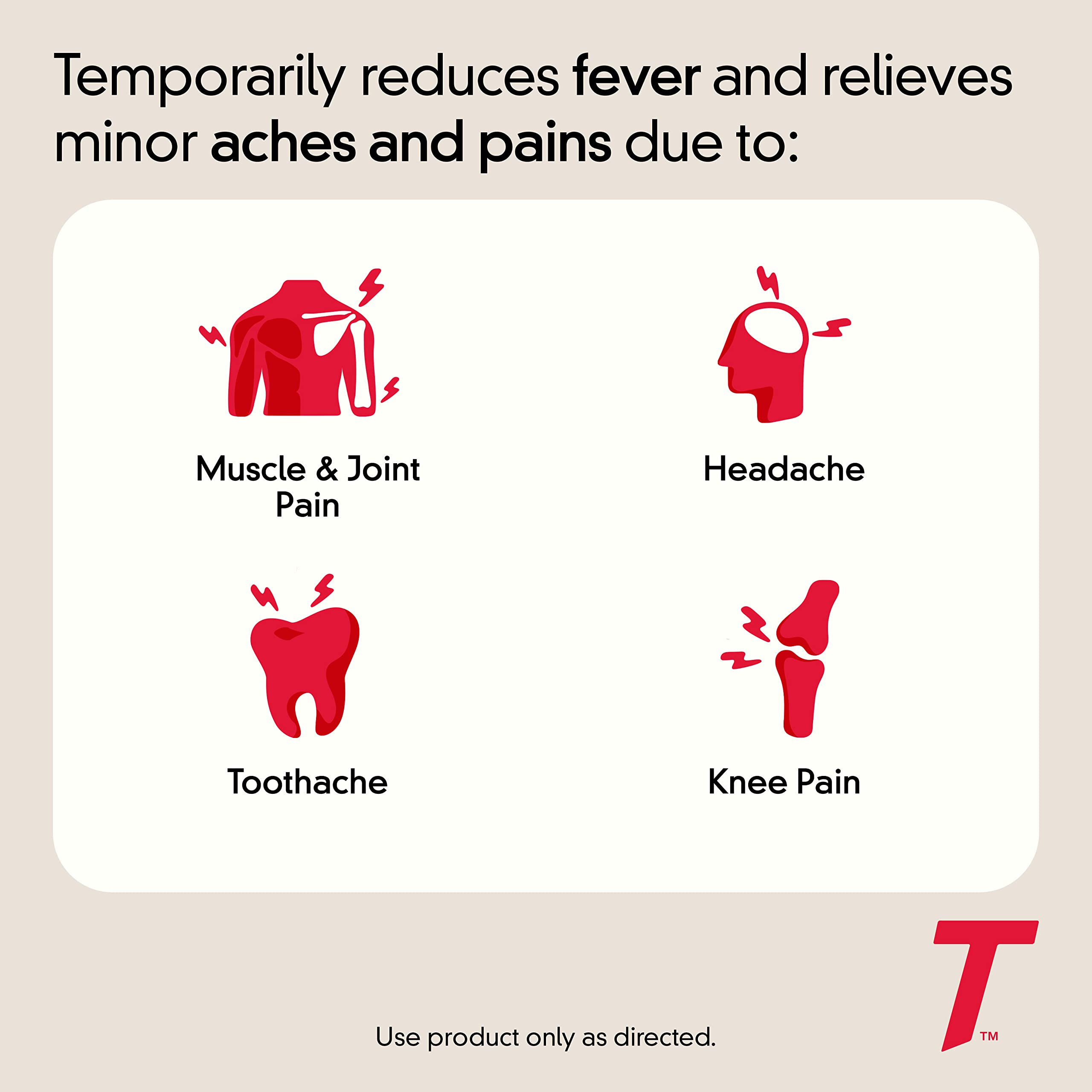 Tylenol Extra Strength Pain Reliever and Fever Reducer Caplets, 500 mg Acetaminophen Pain Relief Pills for Headache, Backache