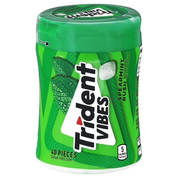 Trident Gum, Sugar Free Spearmint Rush Gum, 40 Count
