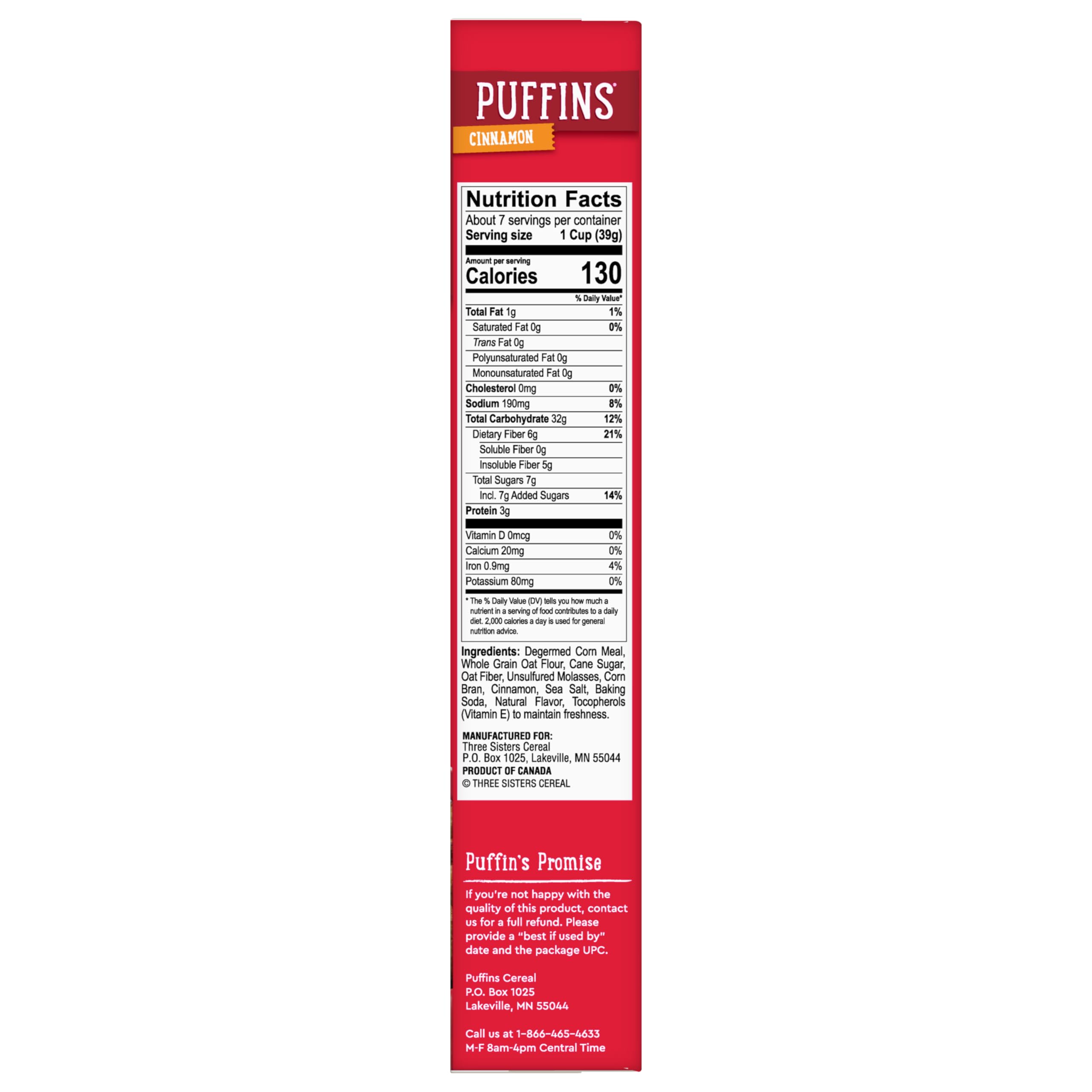 Barbara's Original Puffins Cereal, Puffed Kids Cereal with Corn and Oats, Vegan, Kosher, Non-GMO Project Verified, 10 OZ Box (Pack of 6)
