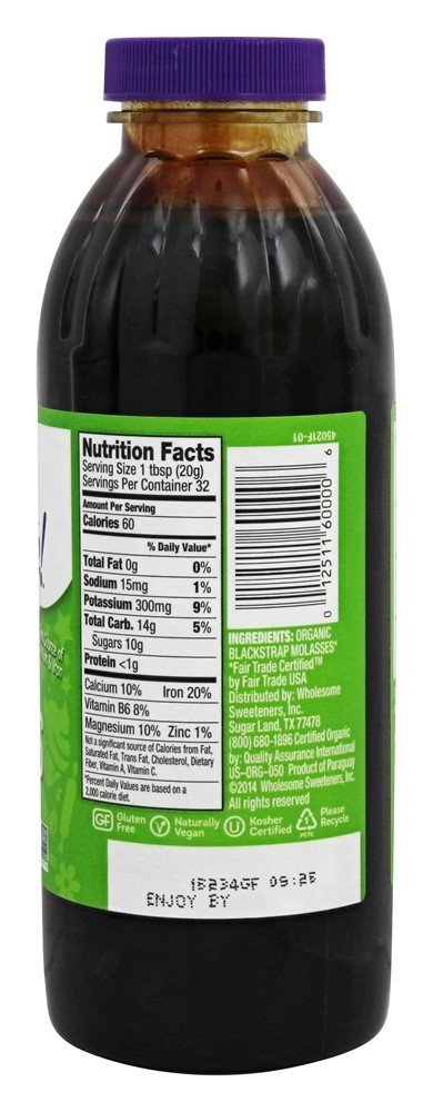 Wholesome Organic Molasses Unsulphured 16 Fl OZ (Pack of 2)