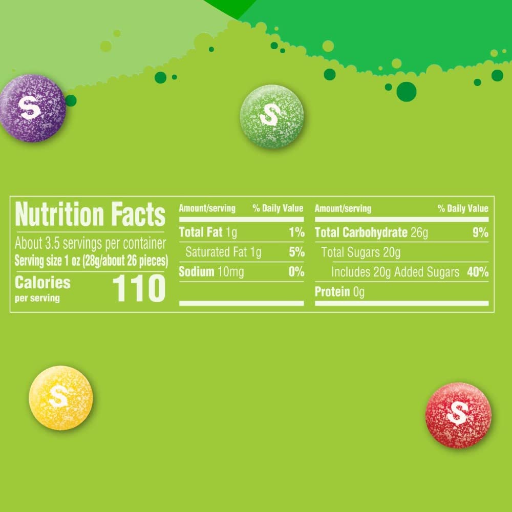 SKITTLES Sours Chewy Candy Bulk, 9 Oz Resealable Bags, 8 Count Bags, Bulk Box