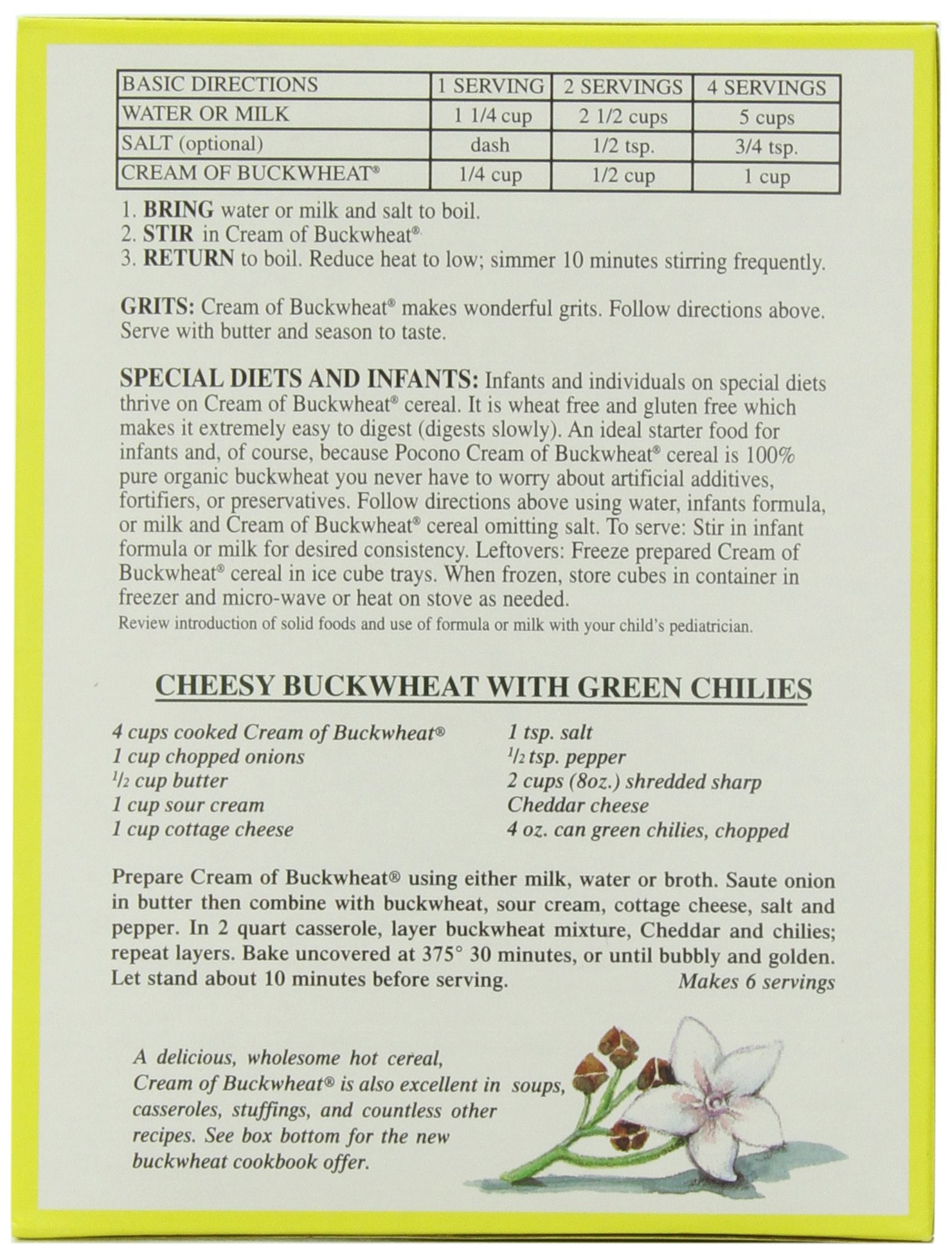 Pocono Cream of Buckwheat Gluten Free Hot Cereal, 13-Ounce (Pack of 3)