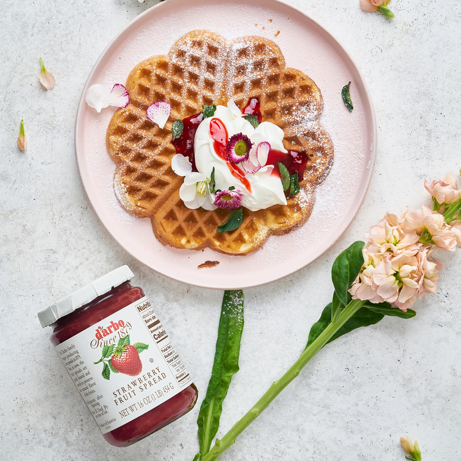 D’arbo All-Natural Strawberry Fruit Spread, 16 oz (2 Pack) | Crafted Tradition | Pure Fruit Flavor No Artificial Preservatives—Ensuring a Naturally Sweet and Flavorful Spread.