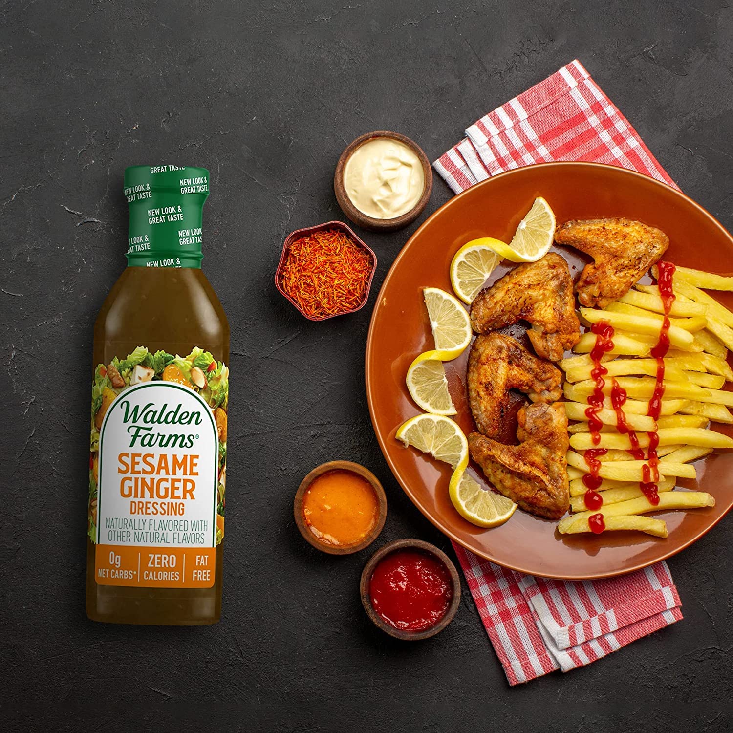 Walden Farms Calorie Free Dressing, Sesame Ginger, 12 Ounce (Pack of 6)