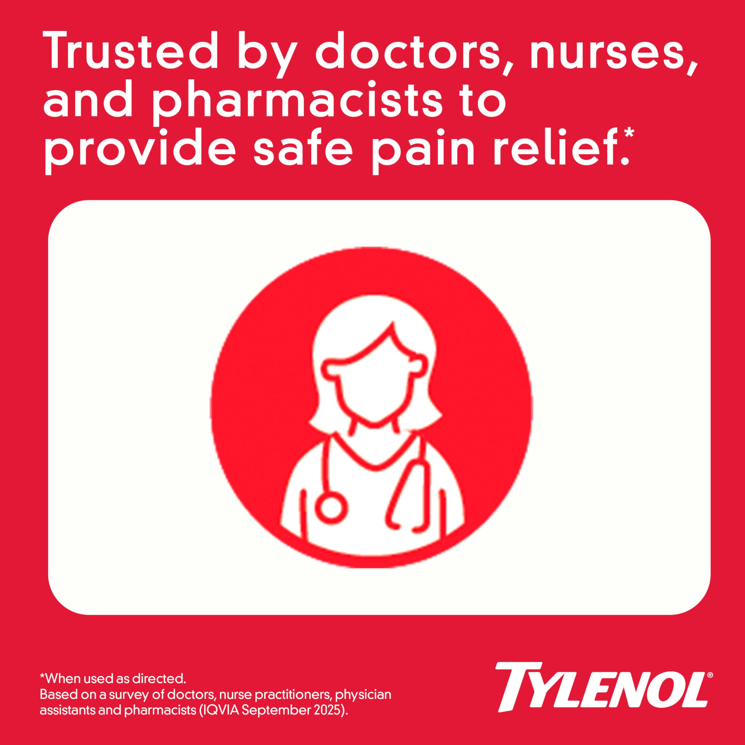 Tylenol Extra Strength Pain Reliever and Fever Reducer Caplets, 500 mg Acetaminophen Pain Relief Pills for Headache, Backache