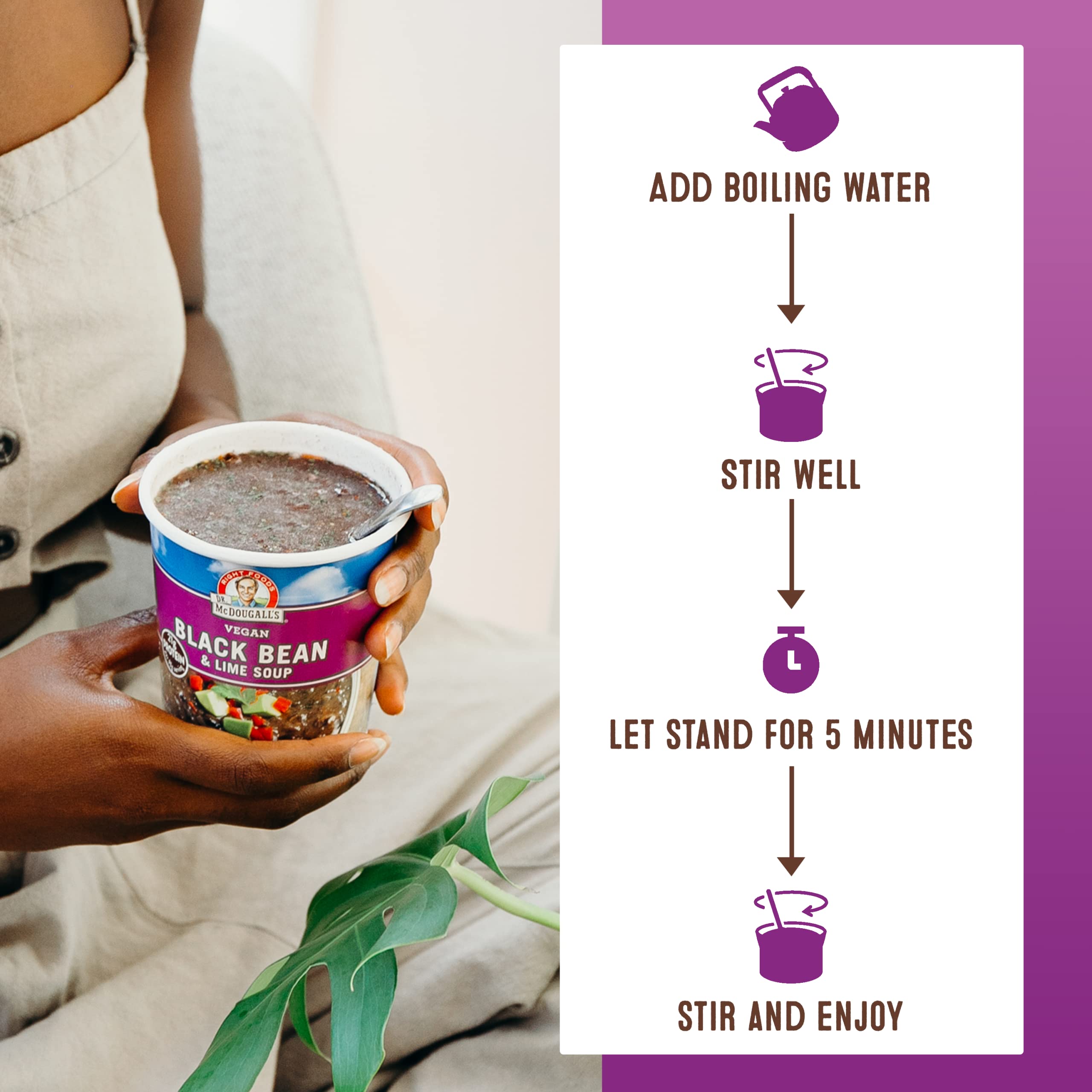 Dr. McDougall's Vegan Chicken Soup - Chicken Noodle Soup - Organic Ramen Noodle Cups - Low Sodium Vegan Soup with Instant Noodles - 1.4 Ounces - Pack of 6