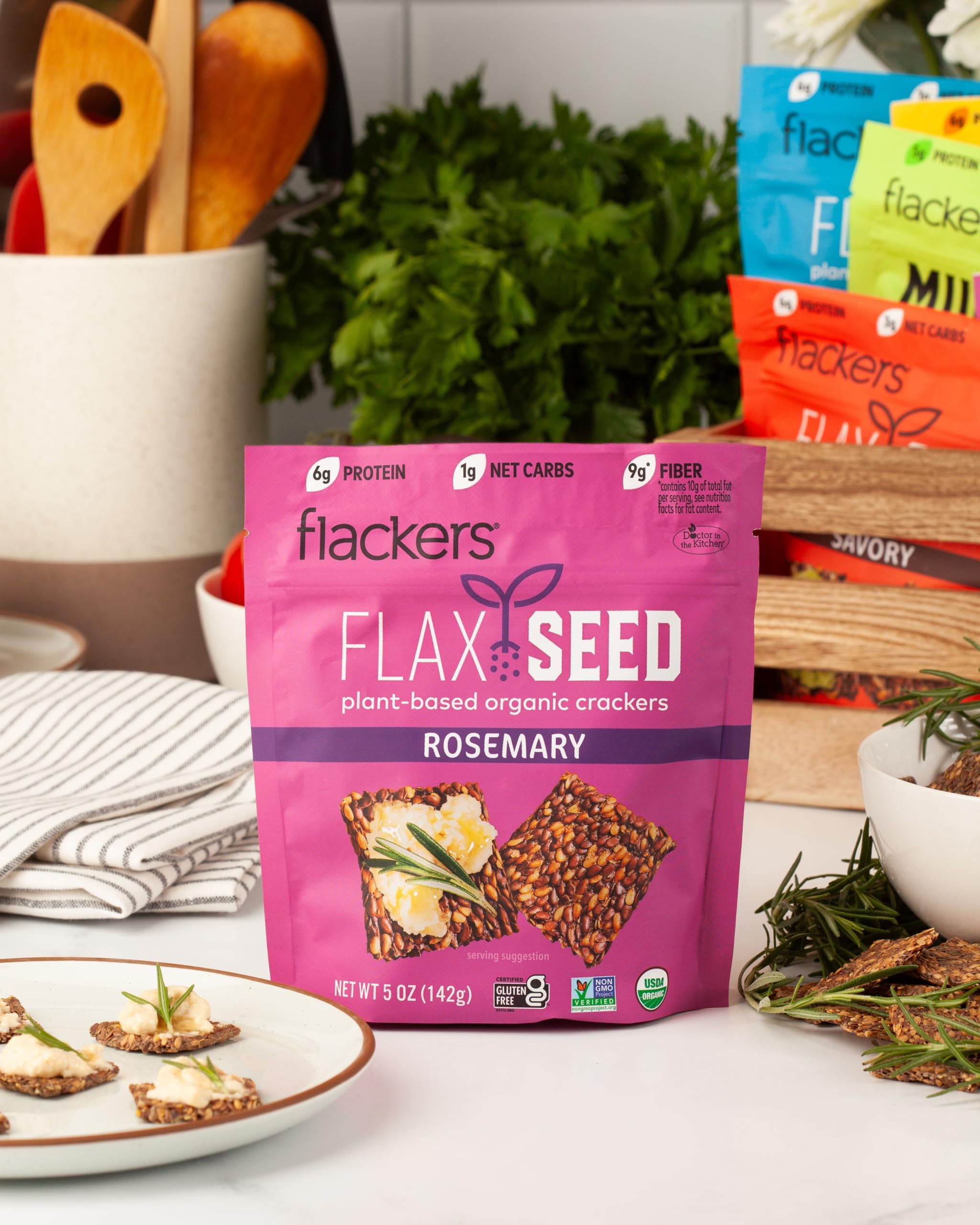 Sea Salt Flaxseed Crackers