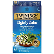Caffeine Free Flavored Herbal Tea - Nightly Calm (Camomile, Spearmint & Lemongrass) - 20 ct (Pack of 3)