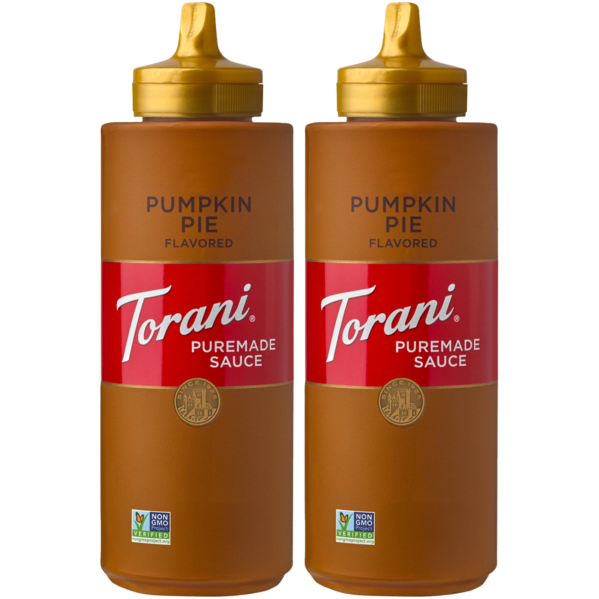 Torani Puremade Pumpkin Pie Sauce 2-Pack for Desserts and Coffeehouse Drinks, 2-Pack, 16.5 Oz Ea