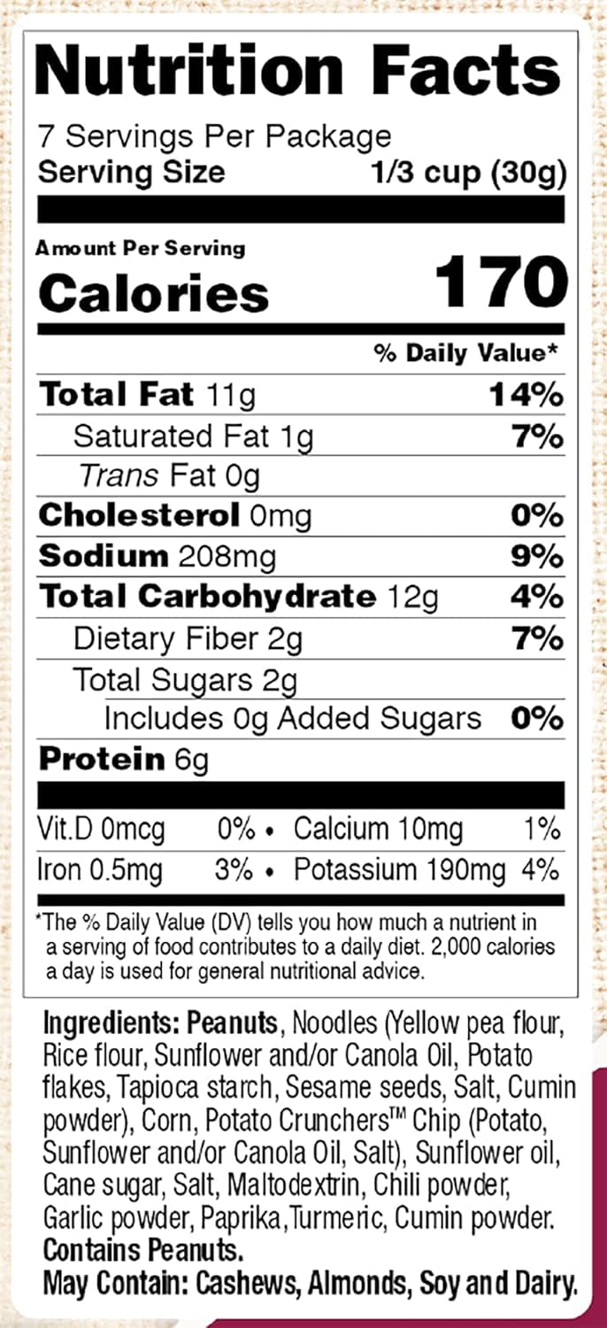 Bhuja Majans Original Mix, 7 oz | Gluten Free, Non-GMO, Plant-Based Protein Snack | 6g Protein per Serving | Crunchy Savory Snack Mix | Nothing Artificial [Pack of 6]