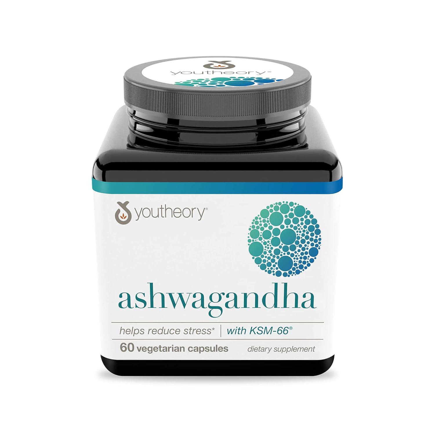 Youtheory Ashwagandha - with Organic KSM-66 Ashwagandha - Herbal Blend to Support Stress Relief & Energy Levels* - Helps Support Mood* - 60 Vegetarian Capsules (30-Day Supply)