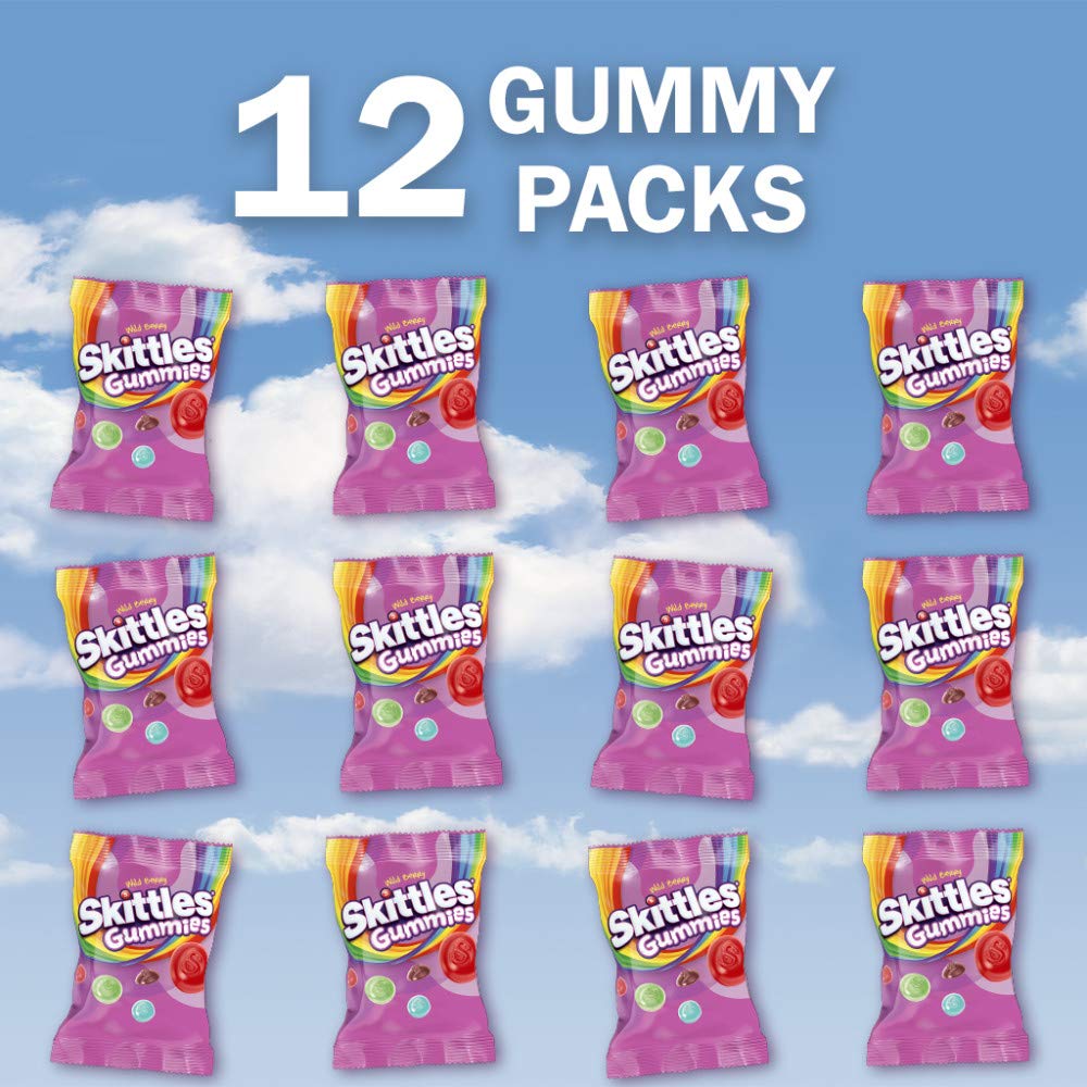 SKITTLES Wild Berry Gummy Candy, Gummy Snacks, Individually Wrapped Candy Bags Bulk, 5.8 oz Bag (Pack of 12)