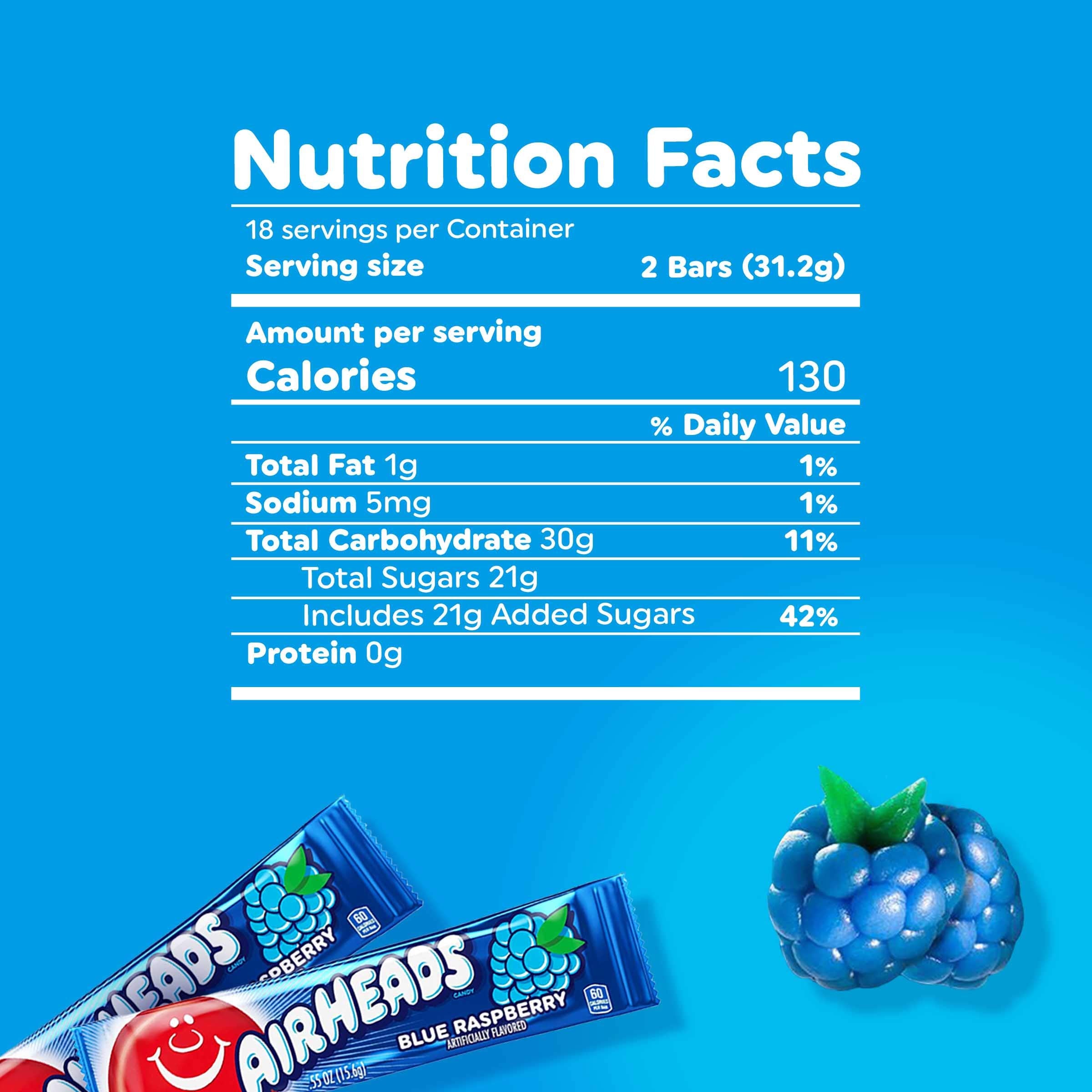 Airheads Variety 5 Full Size Bars Pack with Counter Display, Assorted Flavors